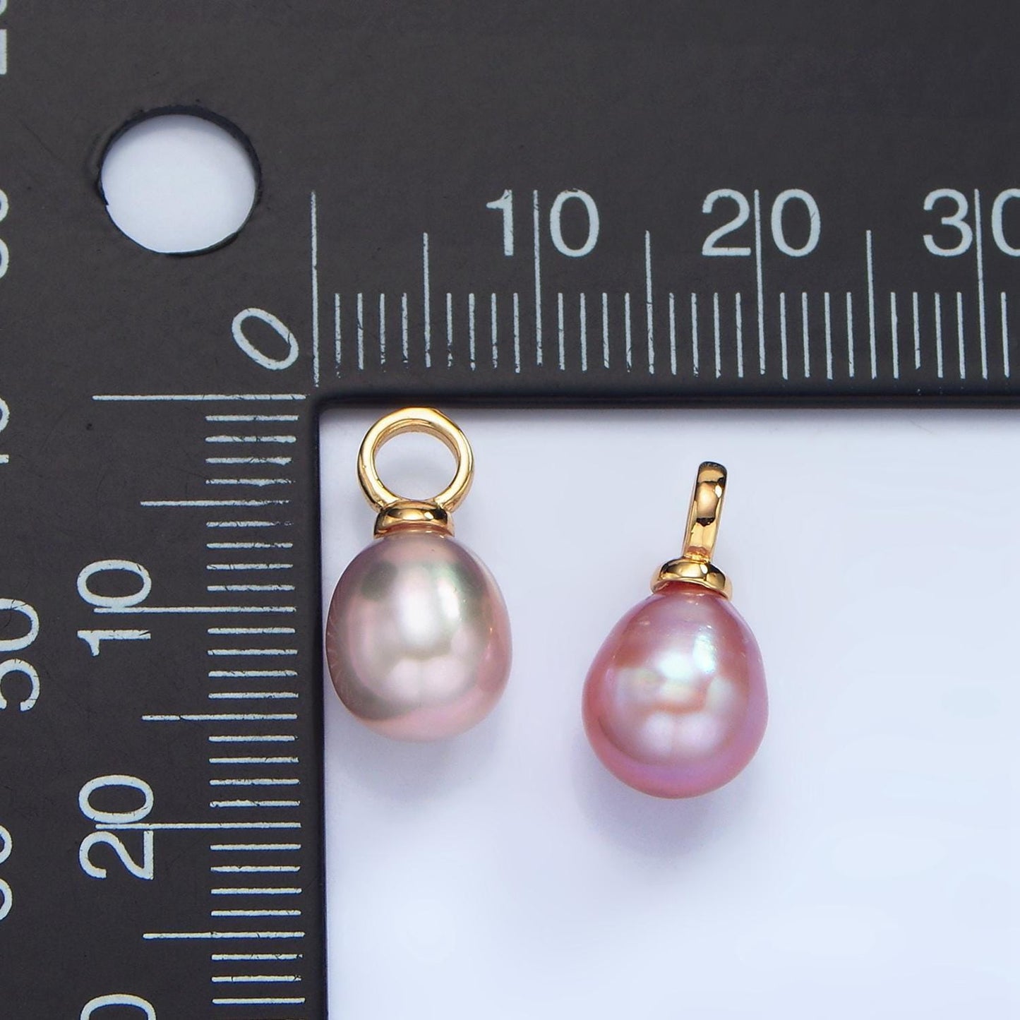 Beautiful mauve pink / purple tear drop pear pearl charm teardrop genuine freshwater mermaid pearls pendant p1876
