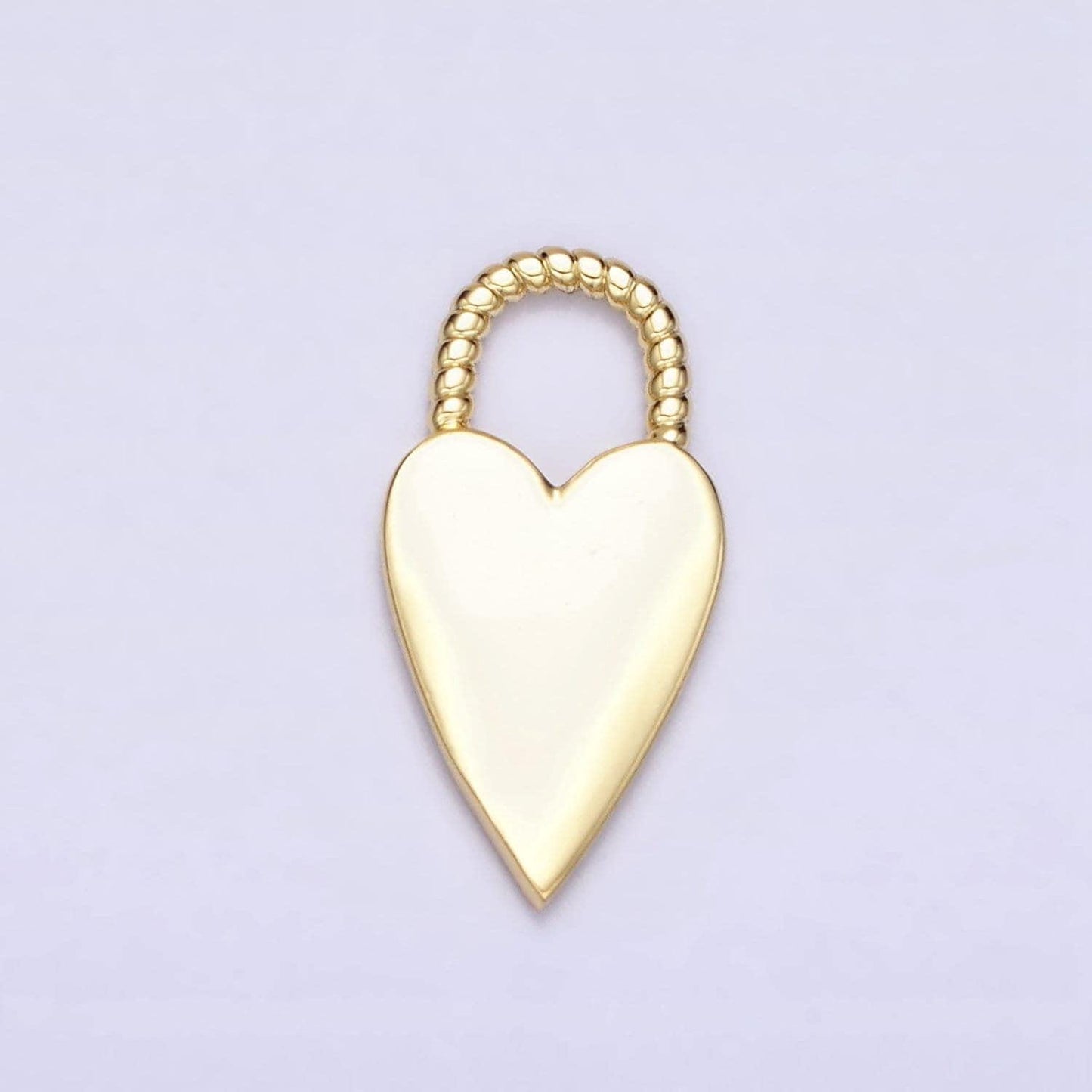 16k gold filled heart love twisted handle padlock charm | ac1177