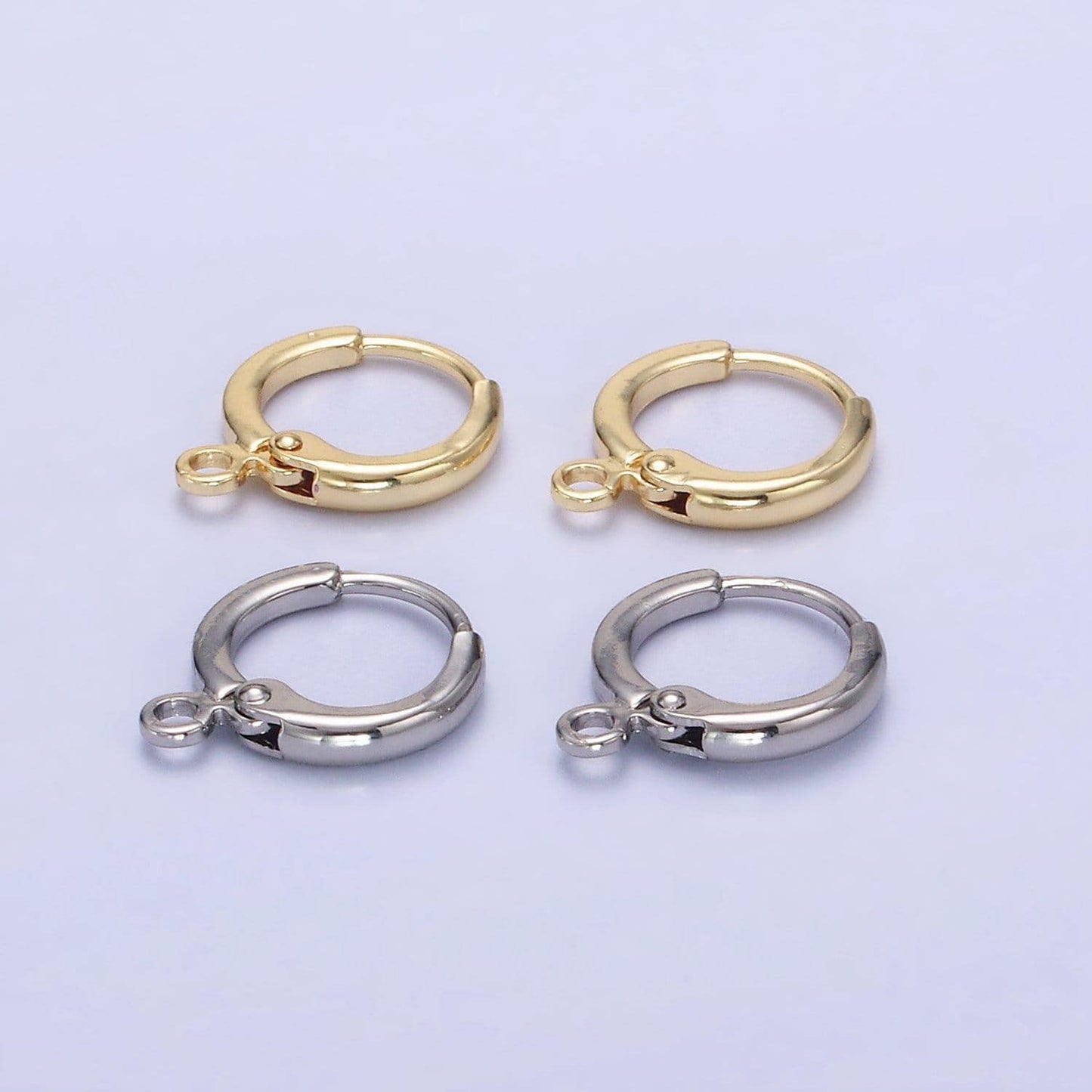 Dainty gold filled huggie with closed link lever back hoop earring making 14x11 mm nickel & lead free for earring charm making findings z722