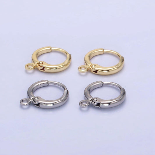 Dainty gold filled huggie with closed link lever back hoop earring making 14x11 mm nickel & lead free for earring charm making findings z722