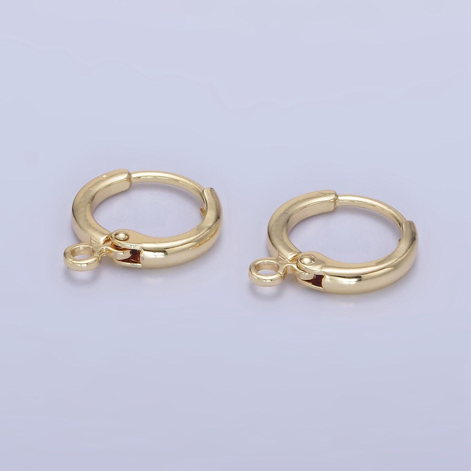 Dainty gold filled huggie with closed link lever back hoop earring making 14x11 mm nickel & lead free for earring charm making findings z722