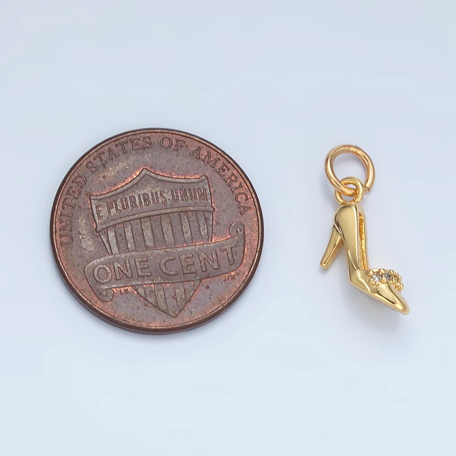 14k gold filled 13mm high heel shoe charm women fashionista pendant minimalist charm | x934
