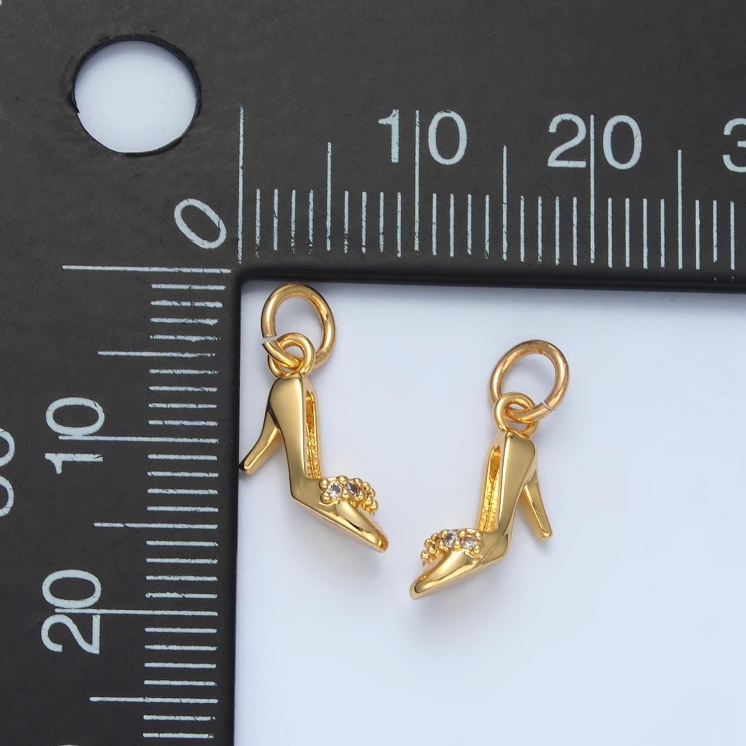 14k gold filled 13mm high heel shoe charm women fashionista pendant minimalist charm | x934