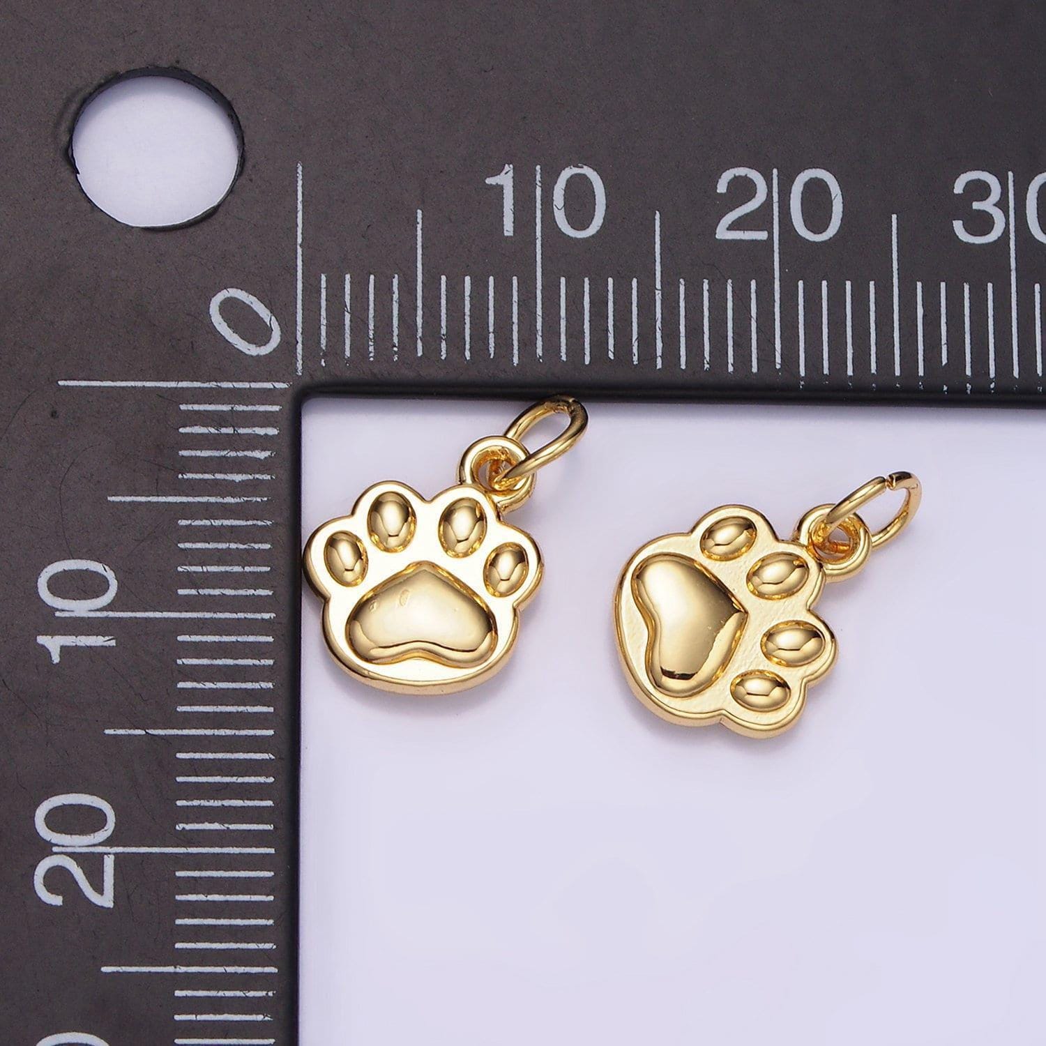 Mini 14k gold filled pets charm paw print dog puppy lover charm for bracelet necklace earring component | ag-652