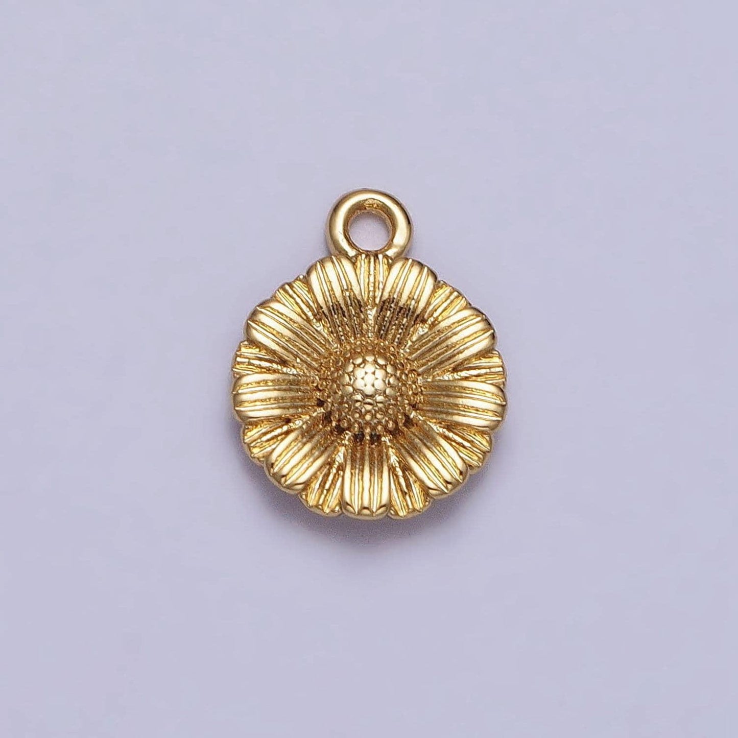 Tiny mini gold sun flower charm pendant, small floral pendant 14k gold filled sunflower necklace earring bracelet jewelry making ac339