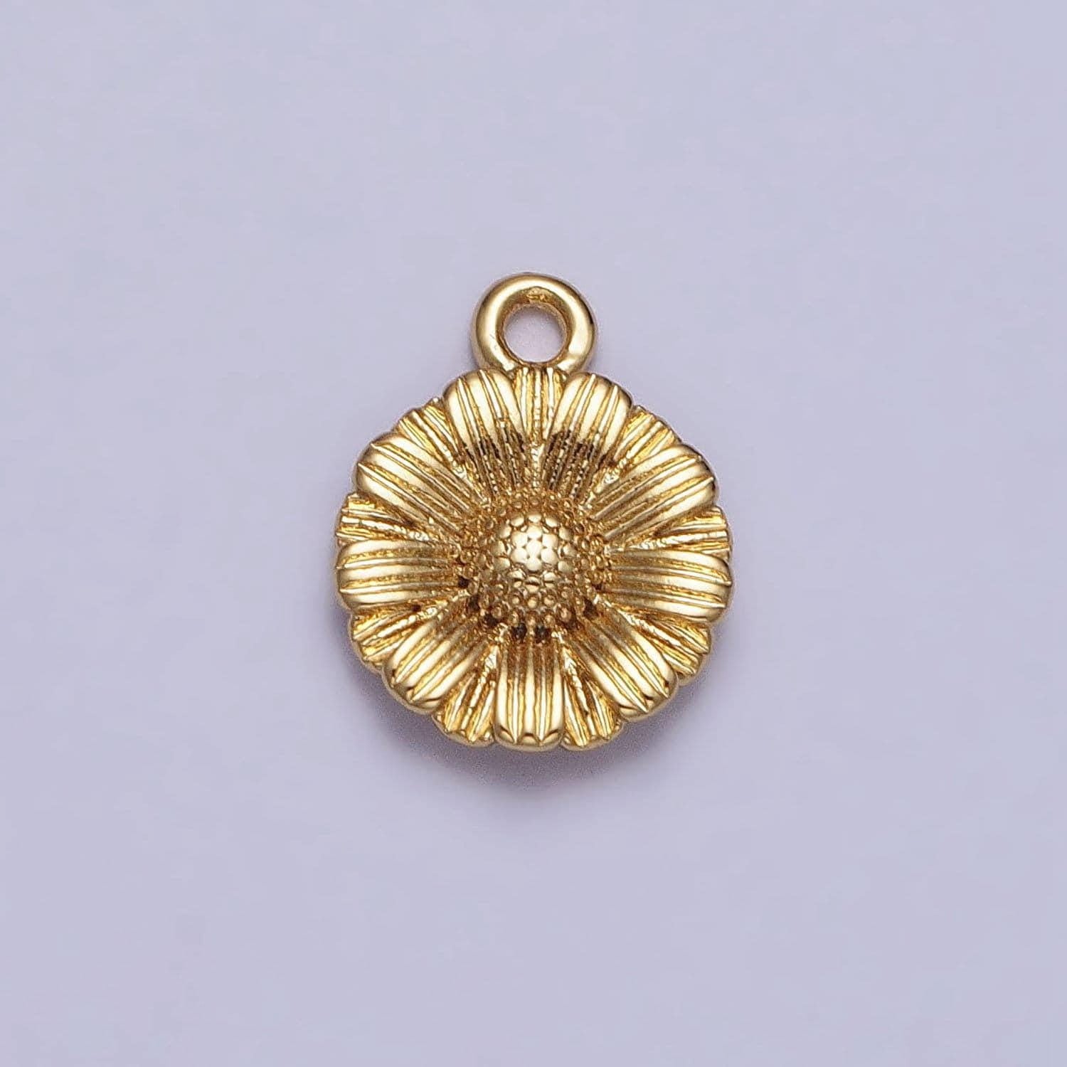 Tiny mini gold sun flower charm pendant, small floral pendant 14k gold filled sunflower necklace earring bracelet jewelry making ac339
