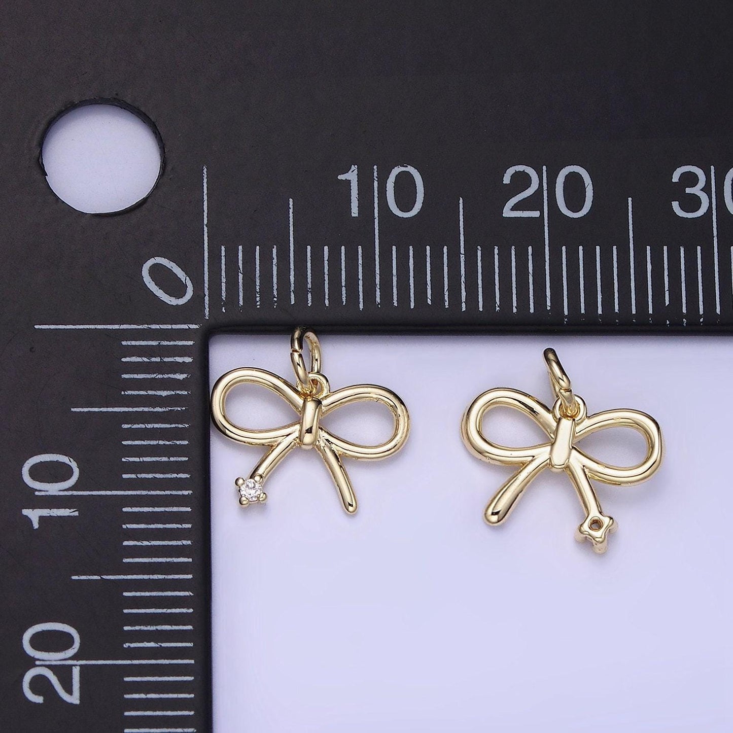 14k gold filled 11mm mini bow cz | ag-662, g-392