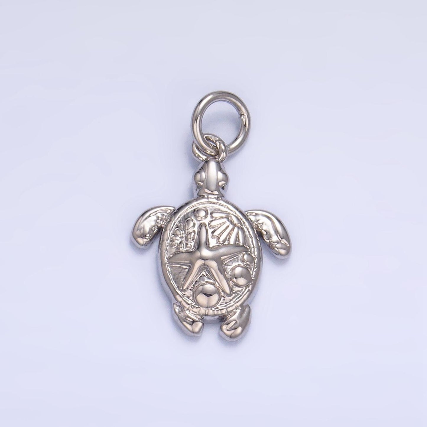 Sea turtle starfish ocean animal 24k gold filled charm in gold & silver | ag-886