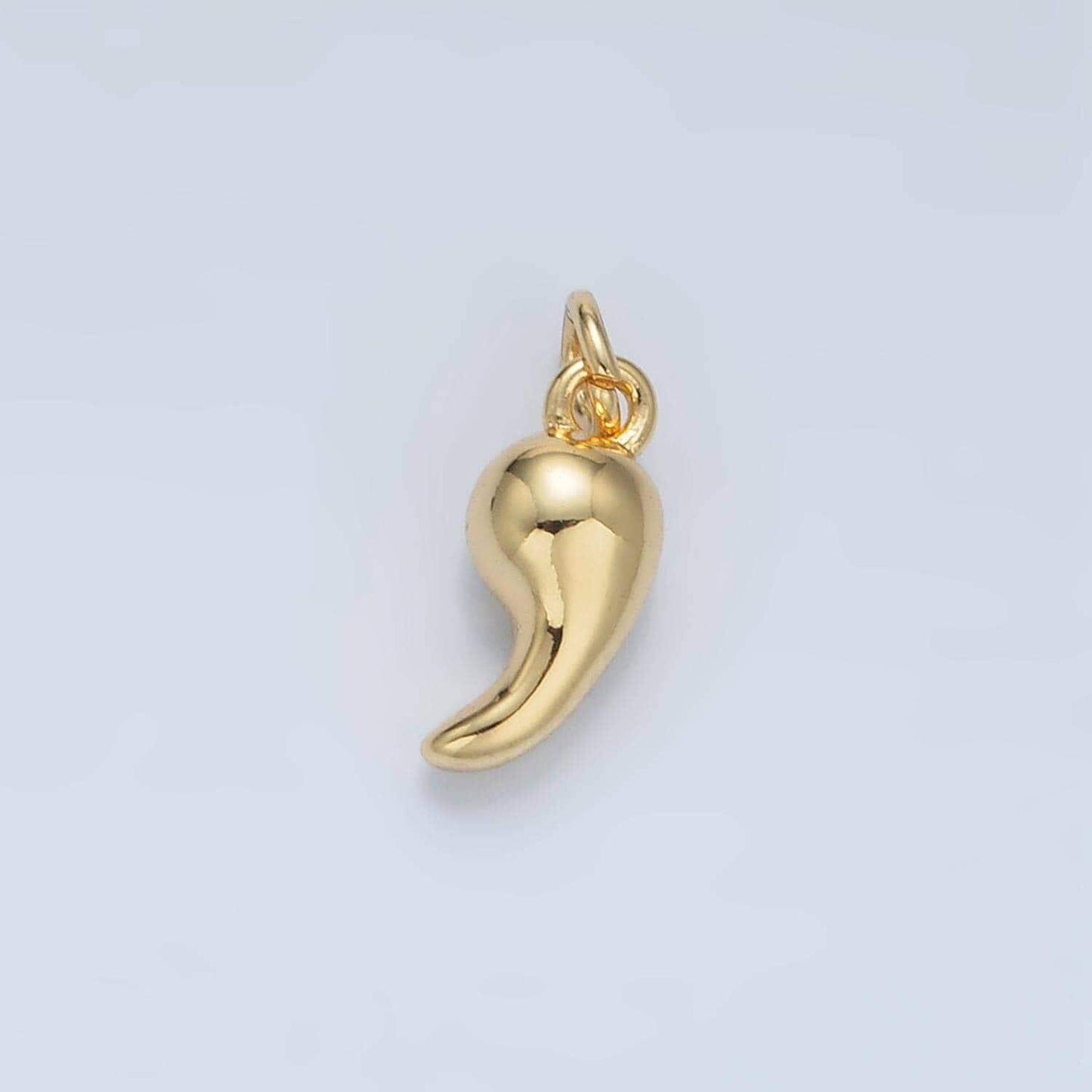 Dainty gold tear drop pendant 24k gold filled comma, apostrophe symbol charm e657