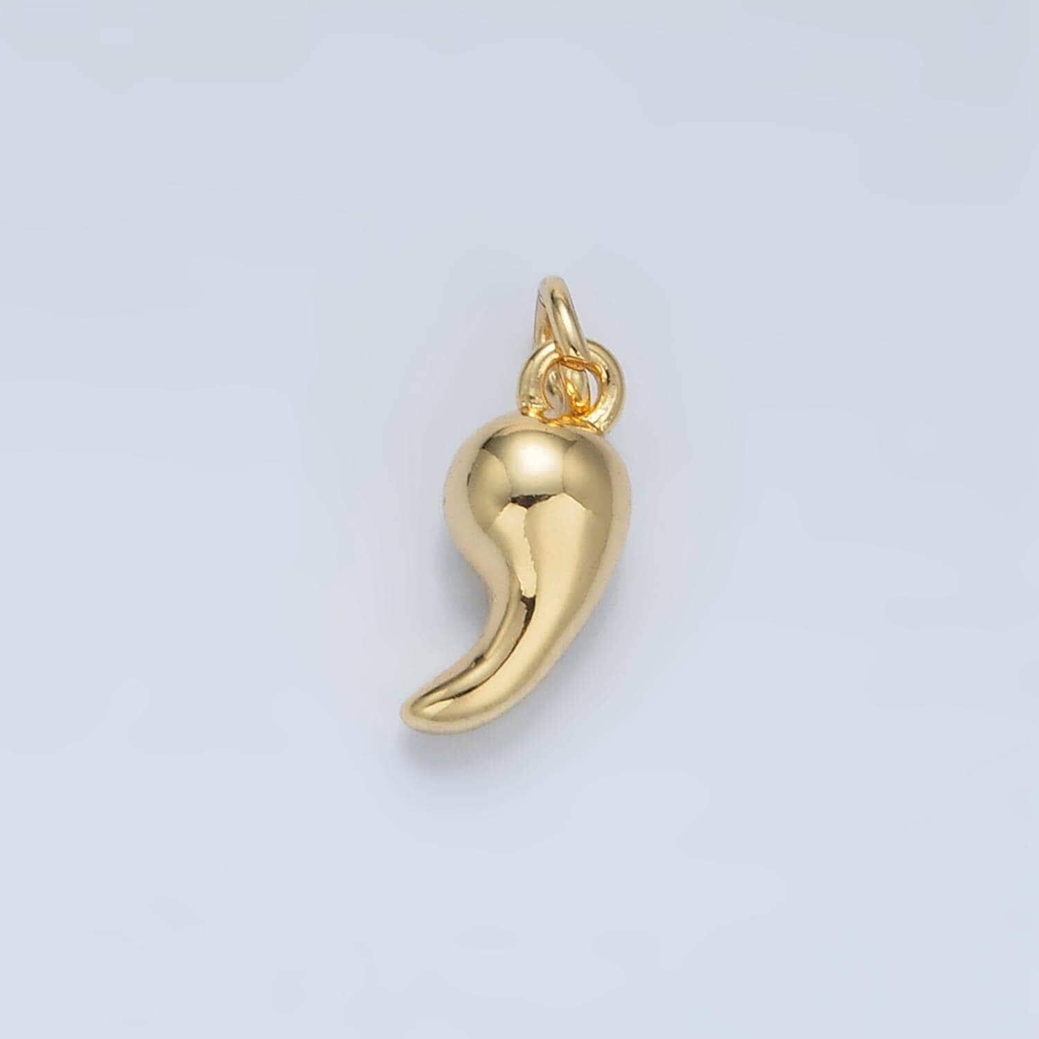 Dainty gold tear drop pendant 24k gold filled comma, apostrophe symbol charm e657