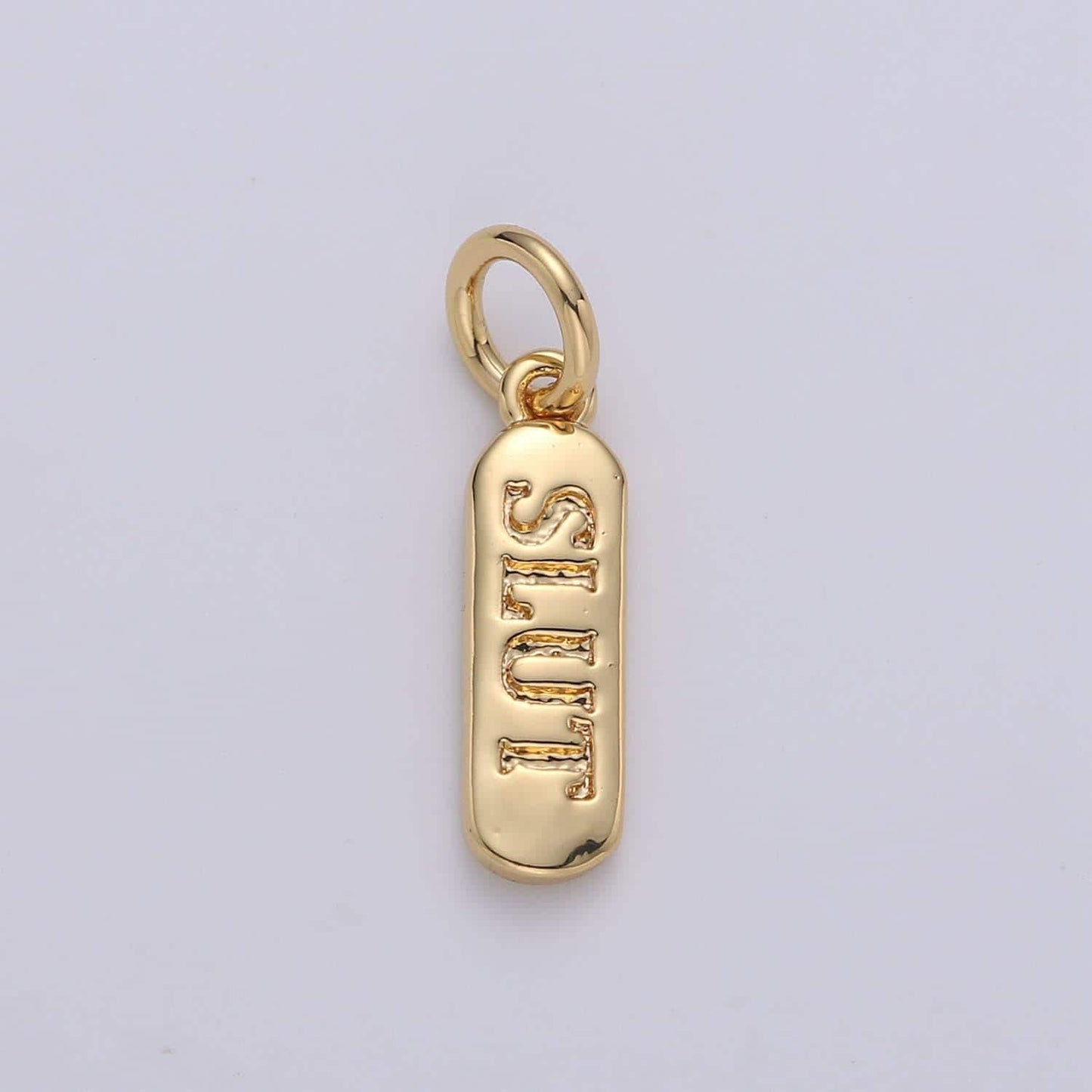 Dainty gold pill bar charm word love mom hope happy chill charm 14k gold filed charm for bracelet earring necklace d323-d330, d747