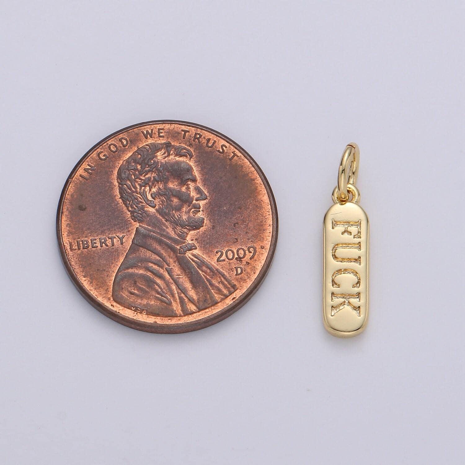 Dainty gold pill bar charm word love mom hope happy chill charm 14k gold filed charm for bracelet earring necklace d323-d330, d747