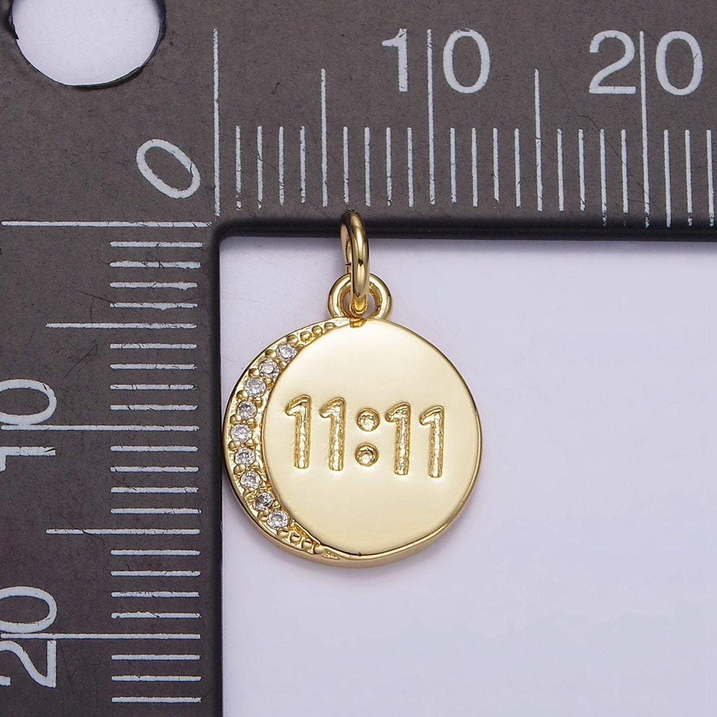 1111 gold filled angel number charm 11:11 angel number necklace charm coin cz spiritual gift ∙ lucky number necklace ∙ gift for her n937