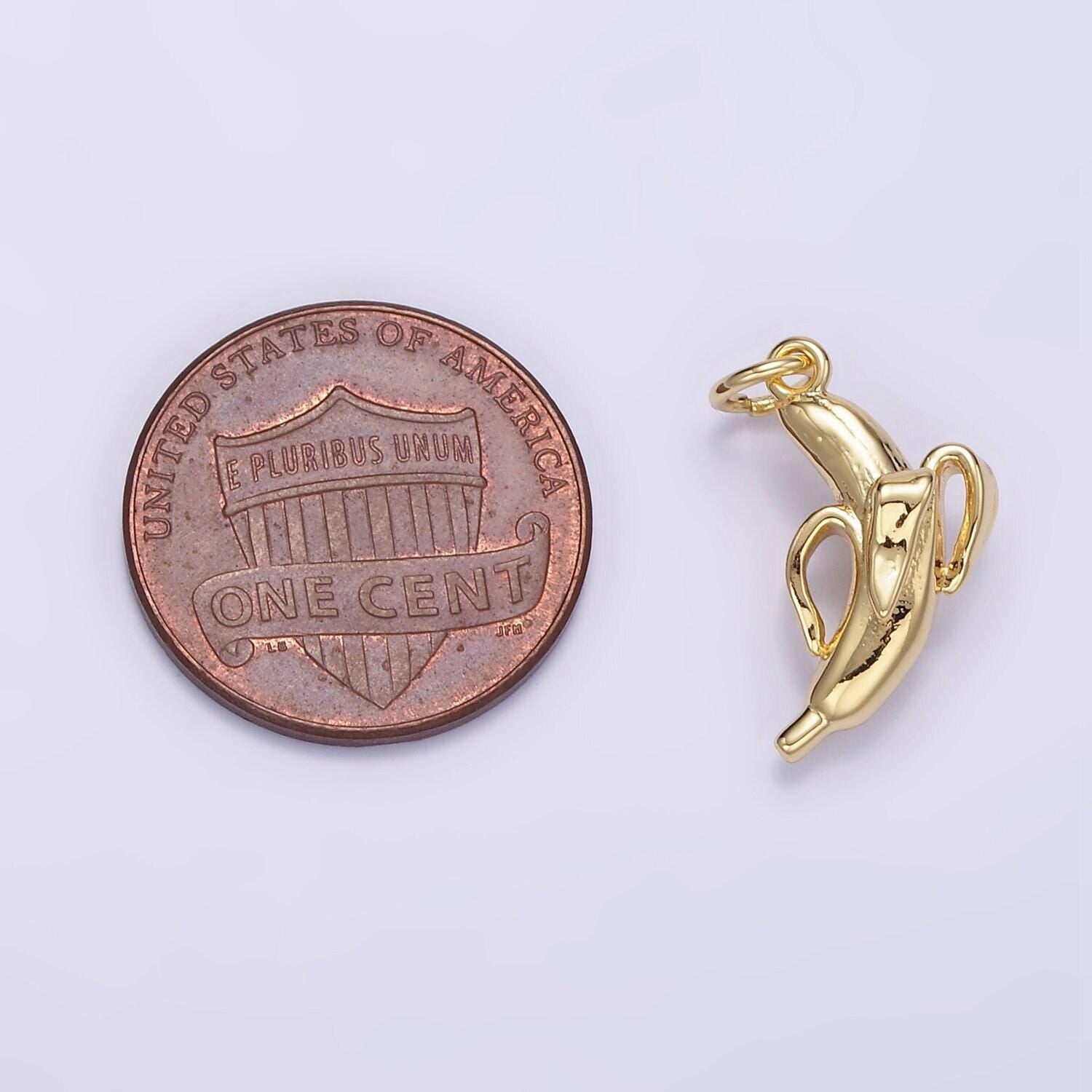 24k gold fille banana pendant charm tropical fruit pendant for diy jewelry d084