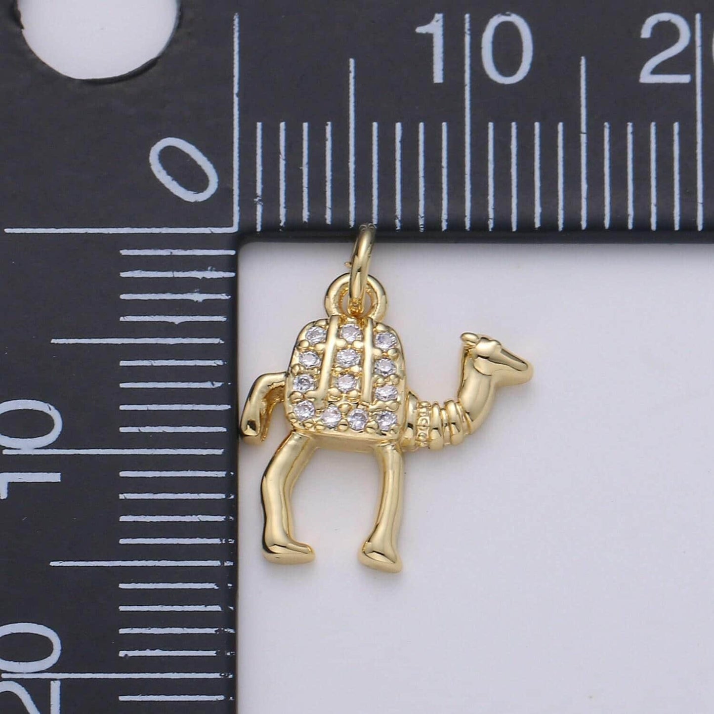 Gold camel charm - 14k gold camel pendant - arabian desert charms - animal jewelry for bracelet necklace earring component