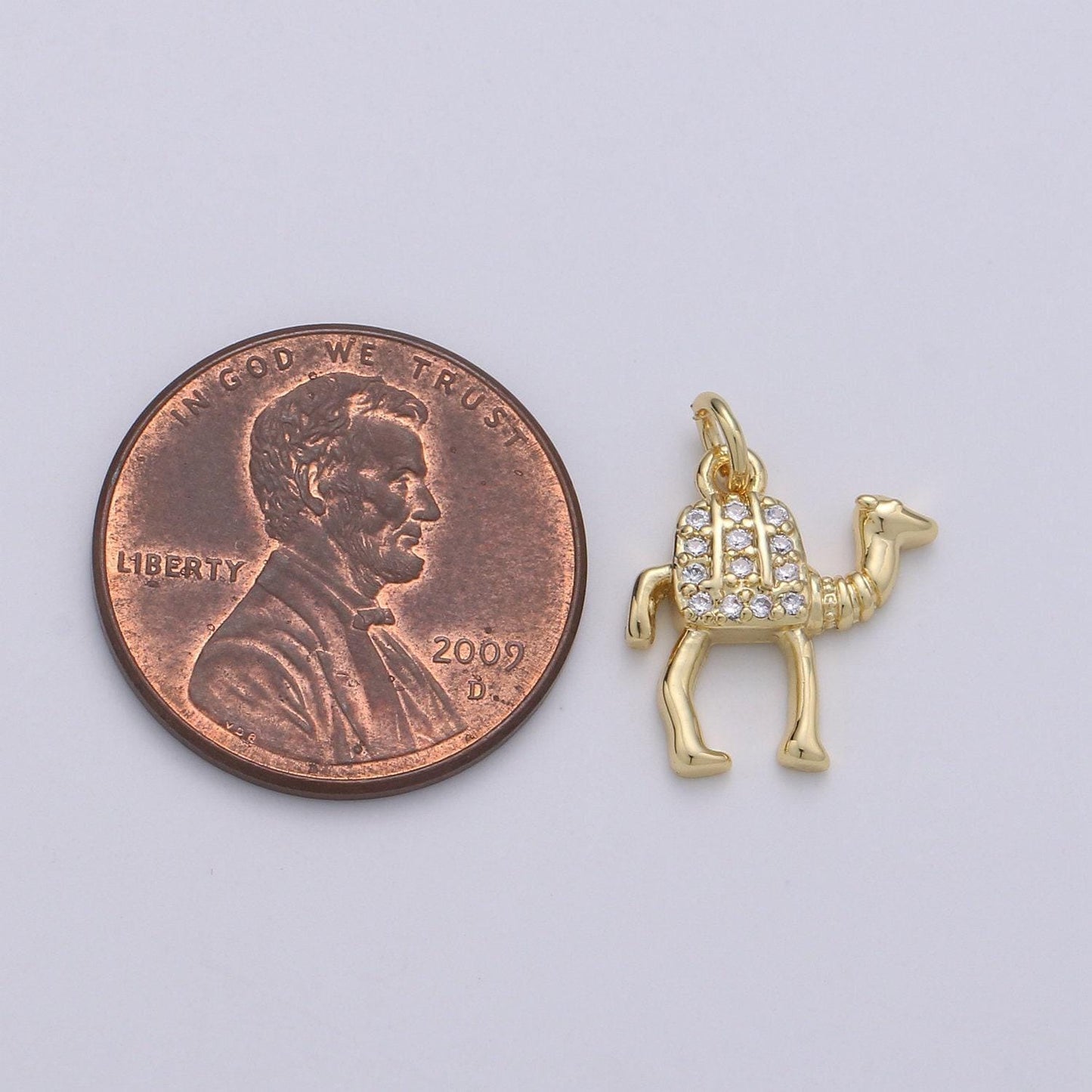 Gold camel charm - 14k gold camel pendant - arabian desert charms - animal jewelry for bracelet necklace earring component