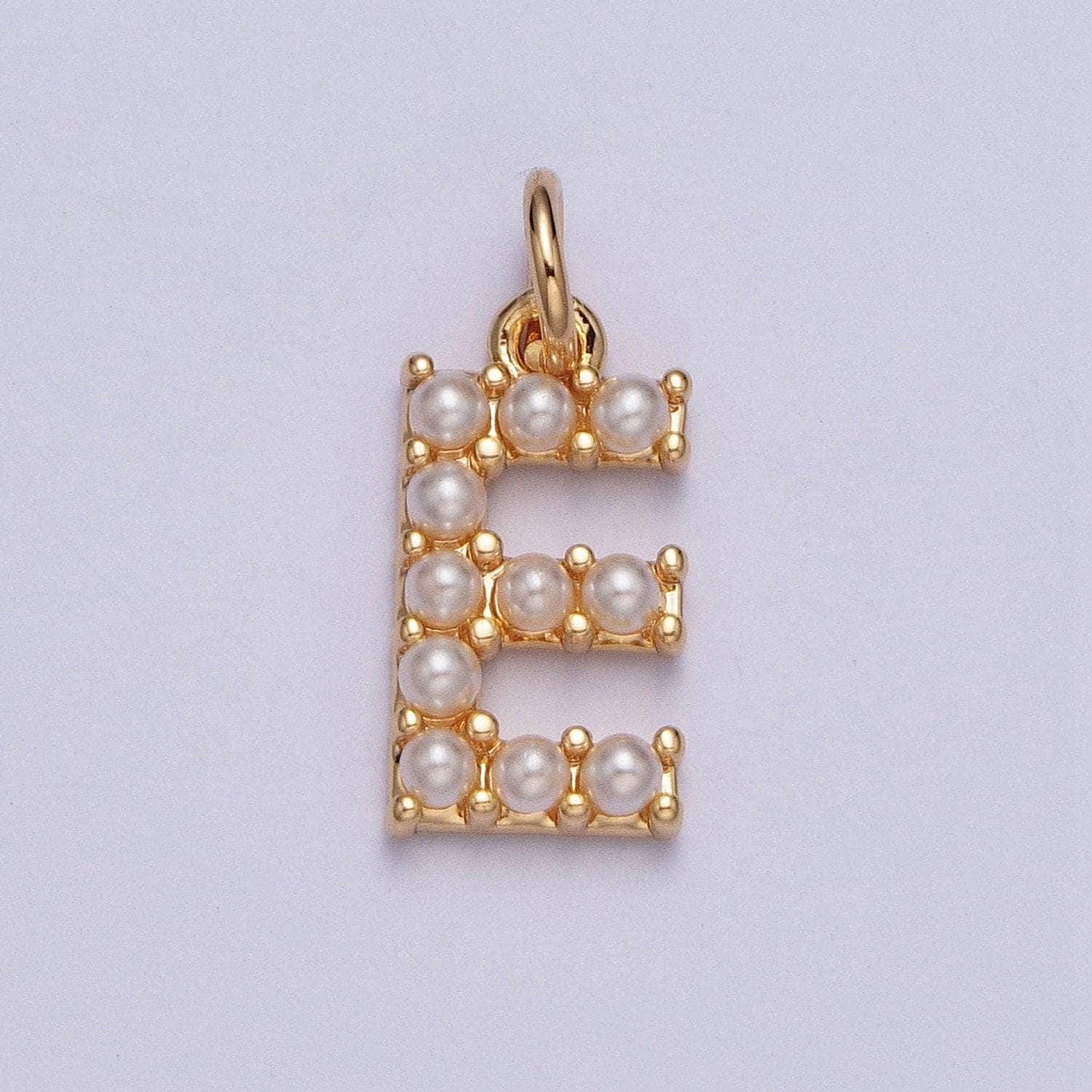 Mini alphabet pearl charm small pearl initial charm 16k gold filled charm for personalized jewelry for necklace earring bracelet supplya-313