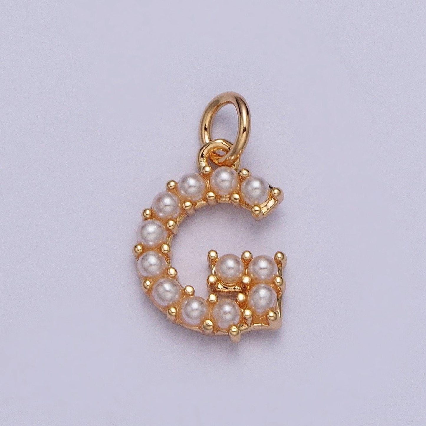 Mini alphabet pearl charm small pearl initial charm 16k gold filled charm for personalized jewelry for necklace earring bracelet supplya-313