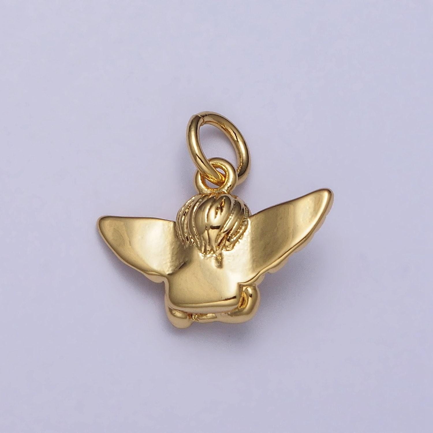 Cute cupid charm gold cherub pendant baby angel charm, cupid pendant for valentine pendant diy jewelry making supply ac316