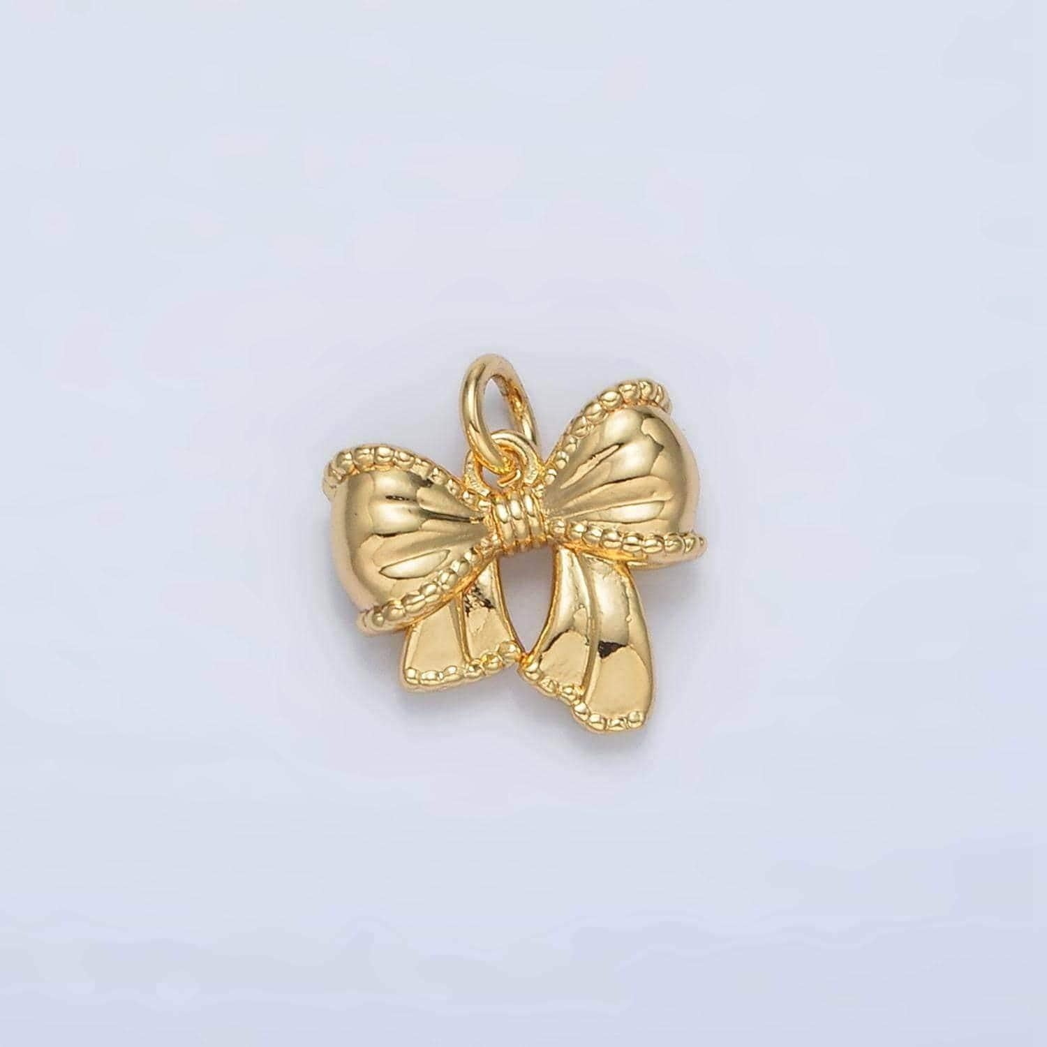 Mini gold bow charms 24k gold filled bow pendant bow tie charm bracelet necklace for diy jewelry making supply ac144