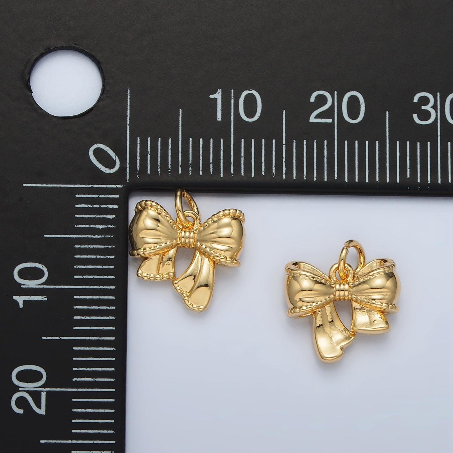 Mini gold bow charms 24k gold filled bow pendant bow tie charm bracelet necklace for diy jewelry making supply ac144