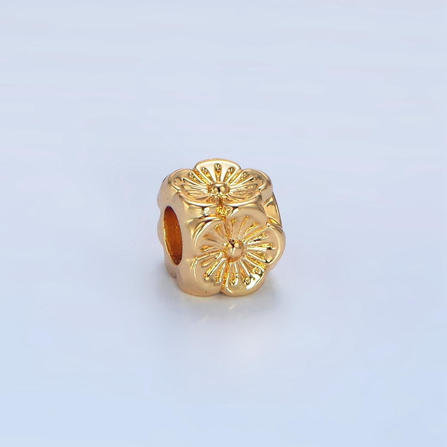 6x6mm shiny gold cube beads flower 0square tube beads, spacer beads, bracelet beads, solid tube beads b586