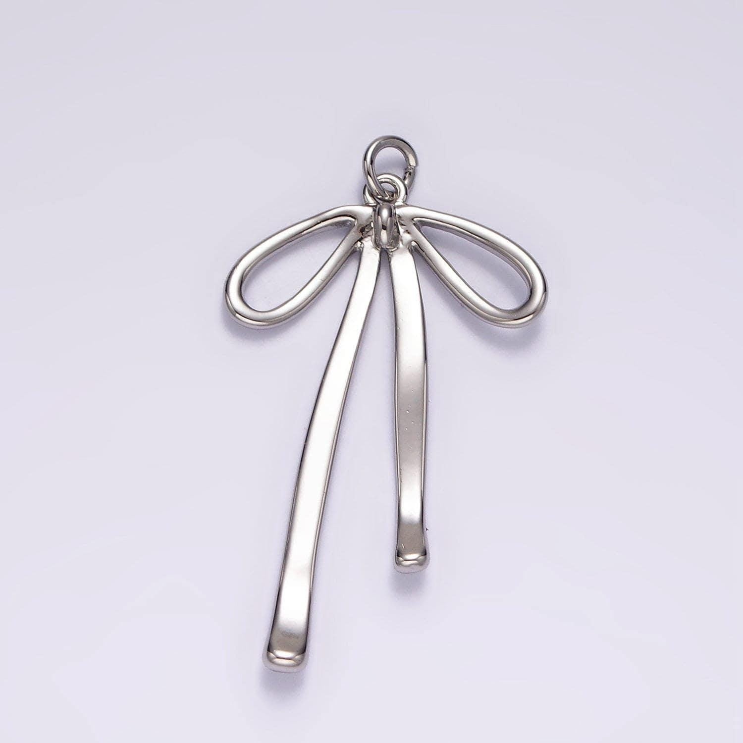 14k gold filled 30mm ribbon bow minimalist charm | ag494