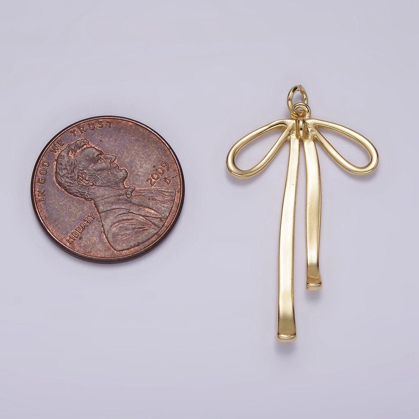 14k gold filled 30mm ribbon bow minimalist charm | ag494