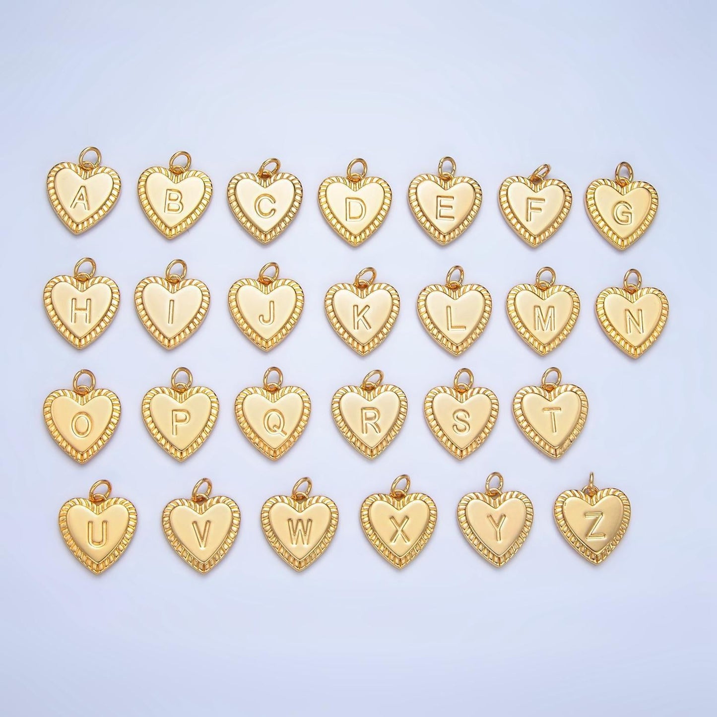 Dainty 18k gold filled initial heart letter charm love letter pendant, alphabet charm personalized charm for necklace bracelet supply a1500