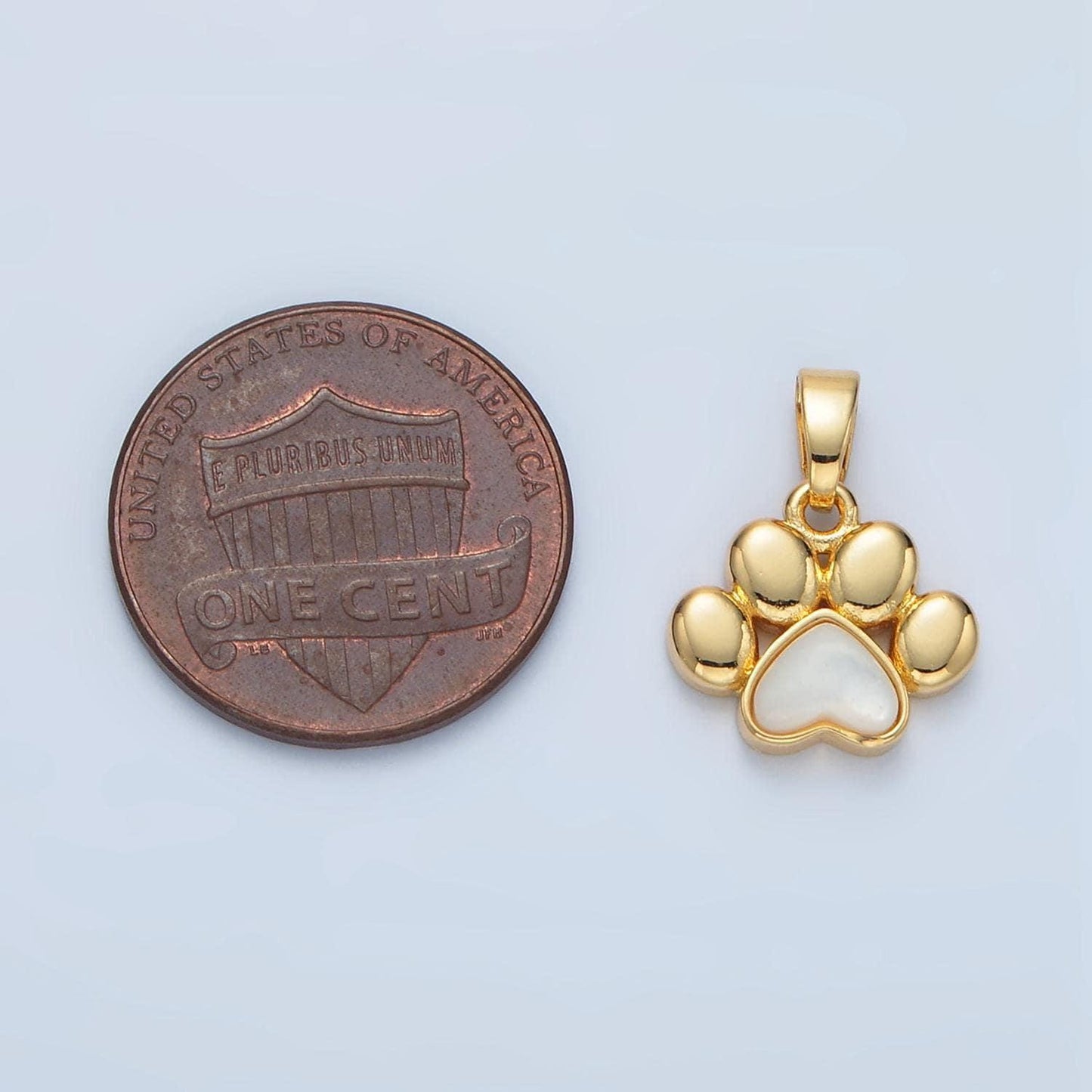 Gold dainty paw charms 24k gold filled cat paw pendant shell pearl dog paw charm bracelet necklace for diy jewelry making supply i846