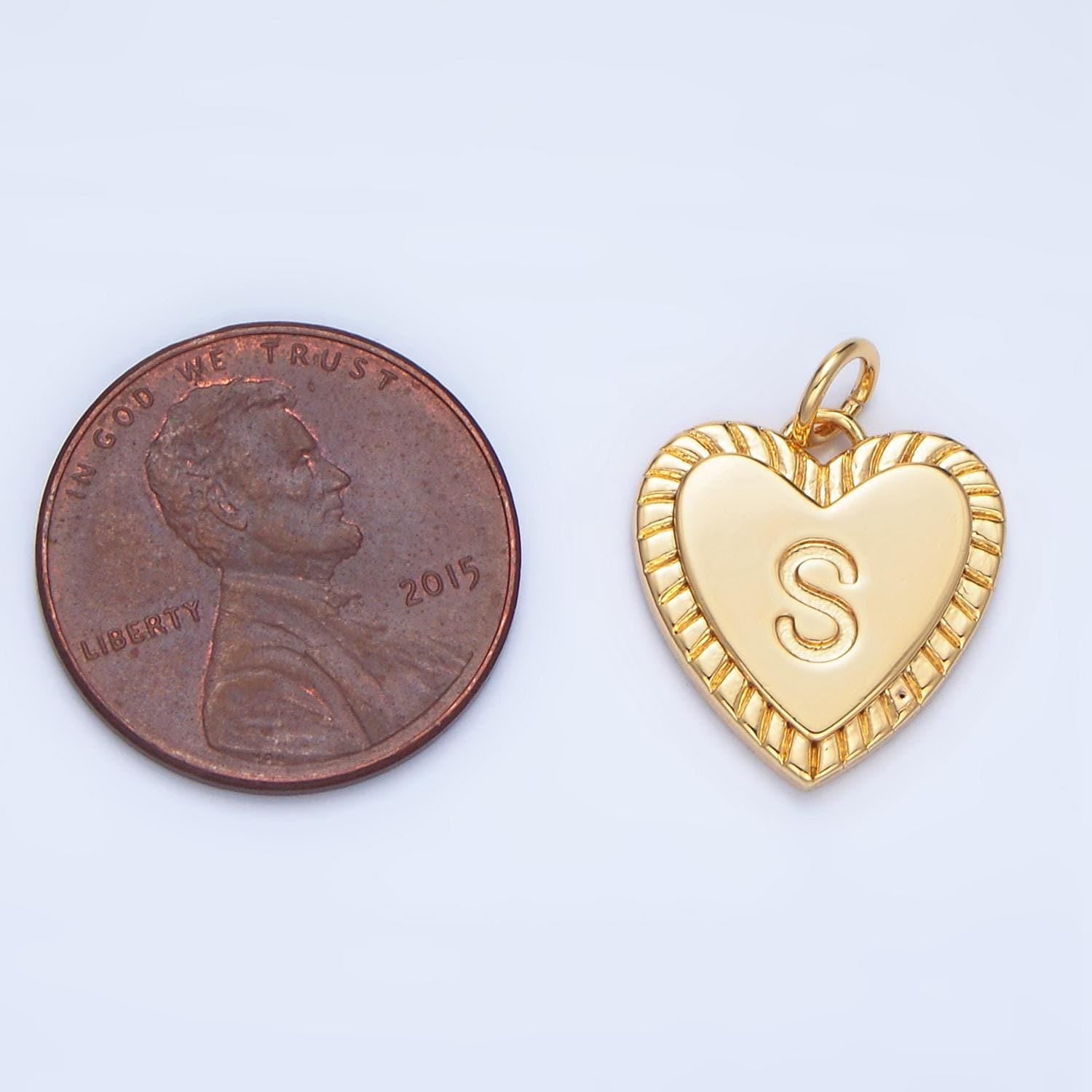 Dainty 18k gold filled initial heart letter charm love letter pendant, alphabet charm personalized charm for necklace bracelet supply a1500