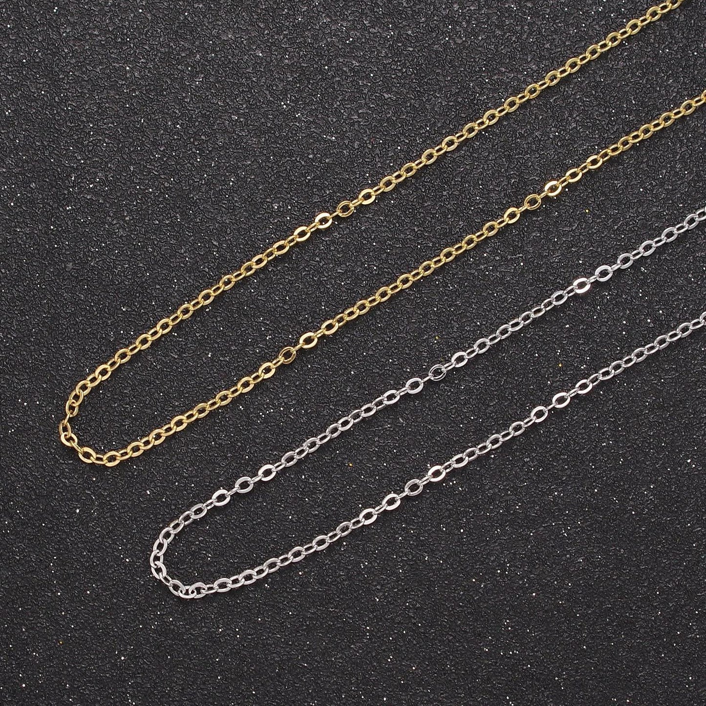 24k gold filled cable chain necklace dainty 1.3 mm cable link chain jewelry making women necklace 15.5" w/ 2 " extender wa-721
