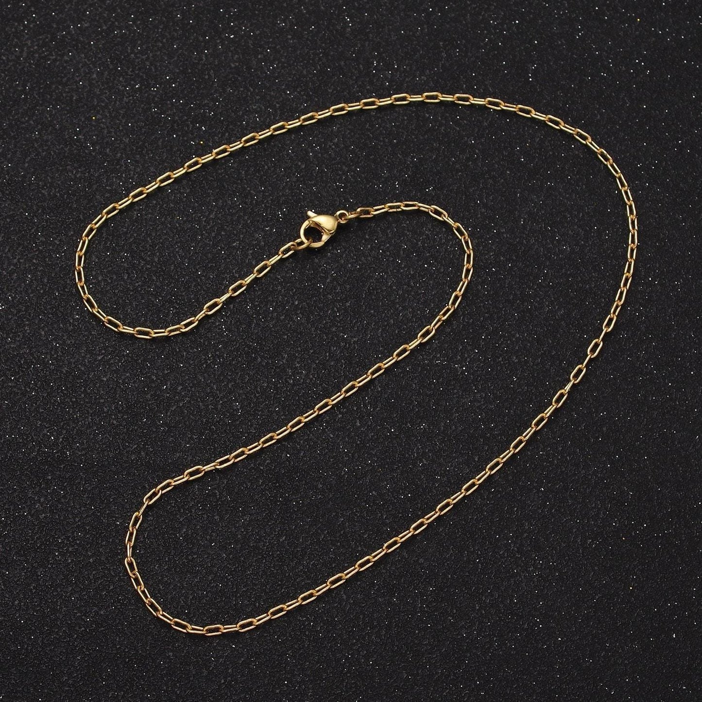 1pc 15.75'' ready to use 14k gold filled paper clip necklace chain, choker cable chain necklace pendant charm jewelry making supply wa1871
