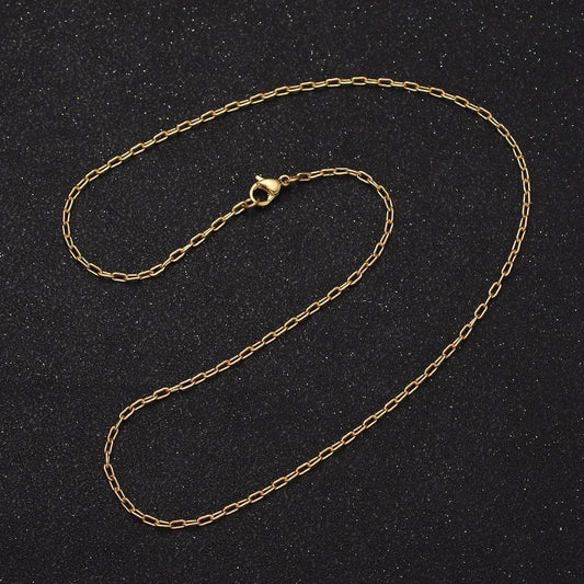 1pc 15.75'' ready to use 14k gold filled paper clip necklace chain, choker cable chain necklace pendant charm jewelry making supply wa1871