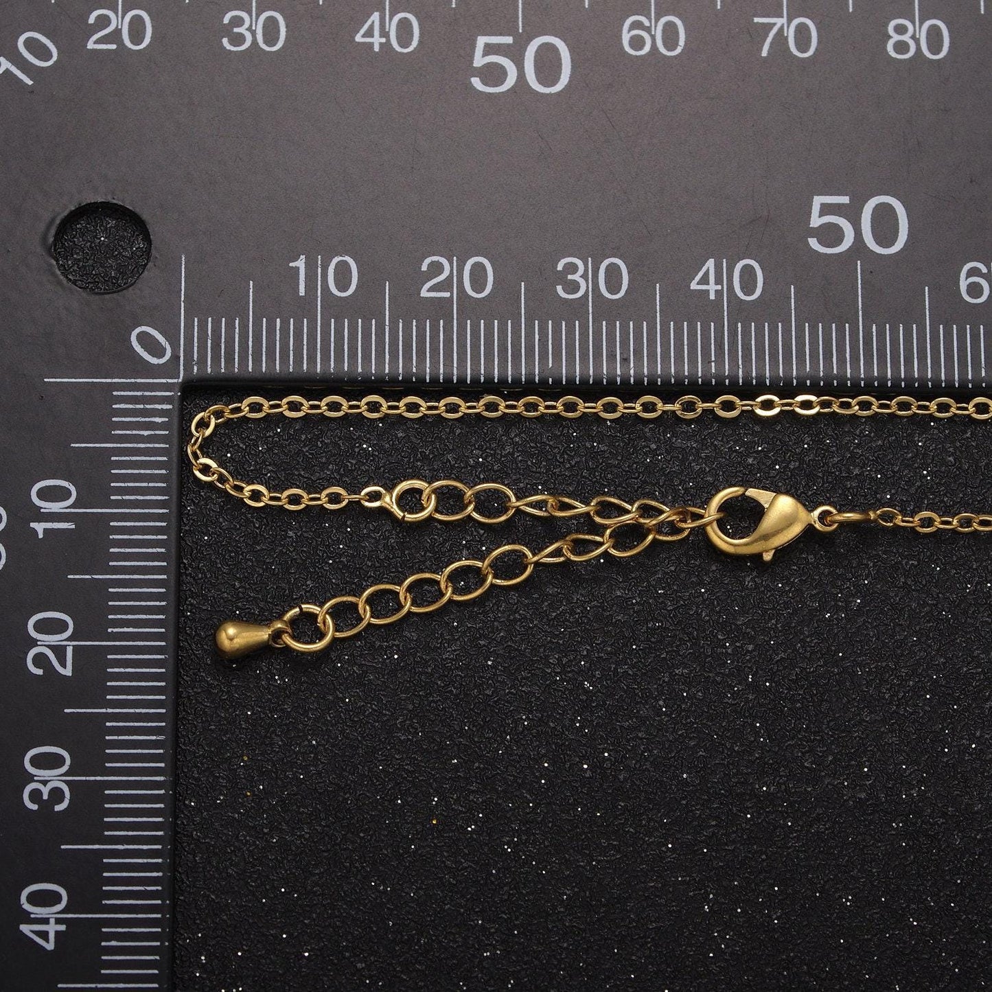 24k gold filled cable chain necklace dainty 1.3 mm cable link chain jewelry making women necklace 15.5" w/ 2 " extender wa-721