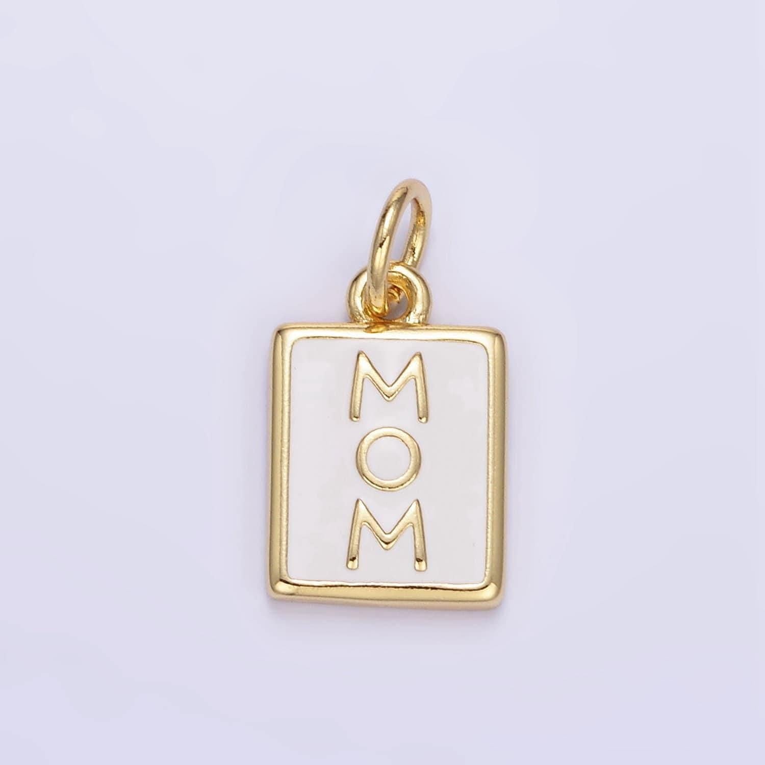 18k gold filled mama charm for bracelet necklace charm new mom tag pendant for diy wholesale jewelry supplies e356