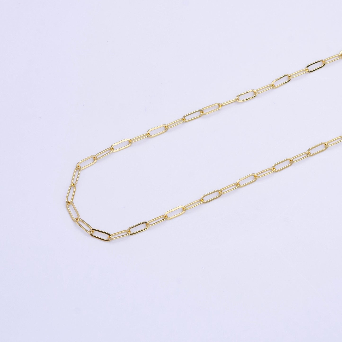 Dainty paper clip chain necklace 18k gold filled necklace cable link chain 17.5 inch ready to wear for charm necklace supply wa-2515