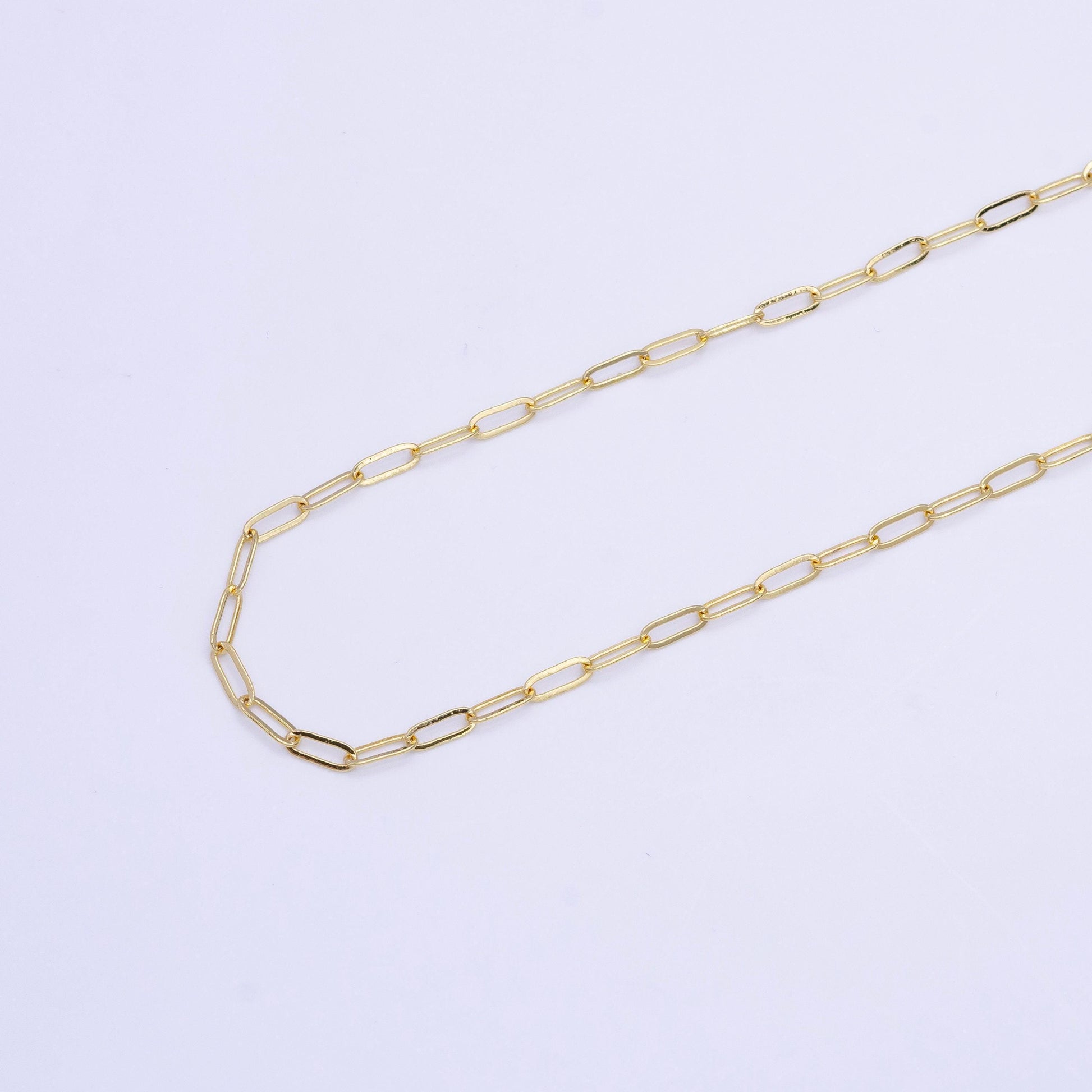 Dainty paper clip chain necklace 18k gold filled necklace cable link chain 17.5 inch ready to wear for charm necklace supply wa-2515