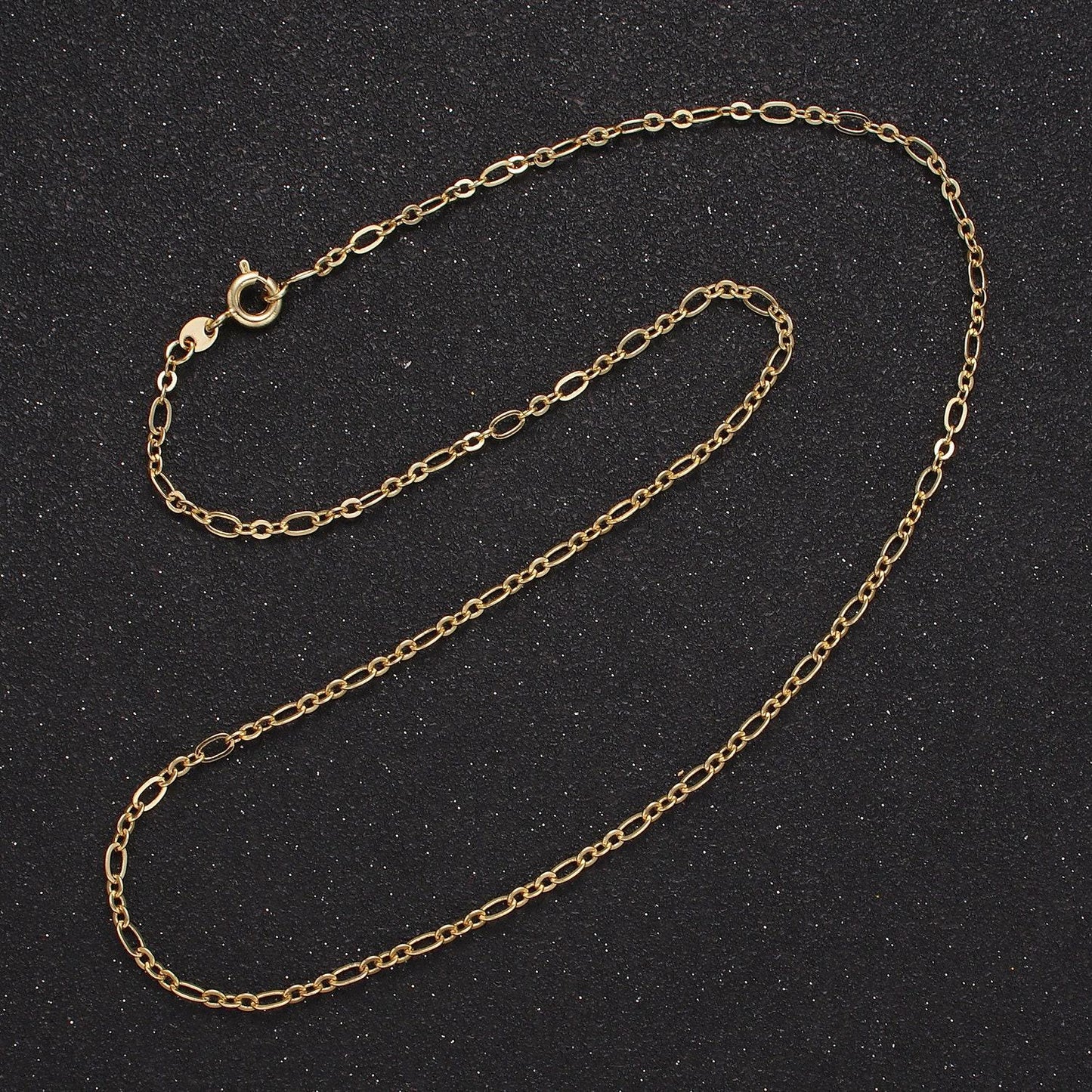 Dainty 14k gold filled oval long and short chain necklace 18 inch for layer necklace charm necklace jewelry making supply wa-2464