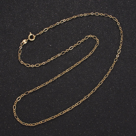 Dainty 14k gold filled oval long and short chain necklace 18 inch for layer necklace charm necklace jewelry making supply wa-2464