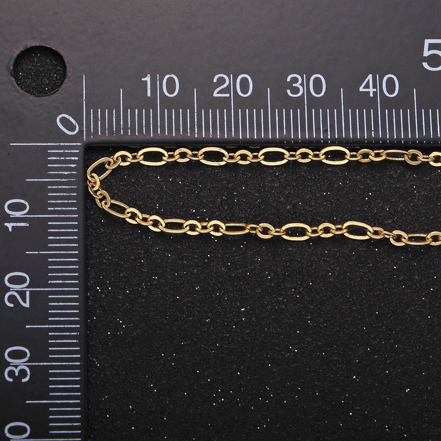 Dainty 14k gold filled oval long and short chain necklace 18 inch for layer necklace charm necklace jewelry making supply wa-2464