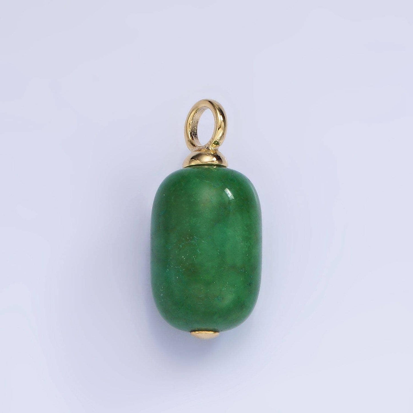 Dainty green jade tube cylinder beads pendant for necklace charm ag-711