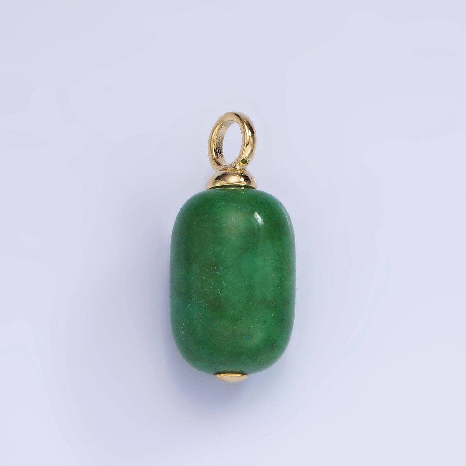 Dainty green jade tube cylinder beads pendant for necklace charm ag-711