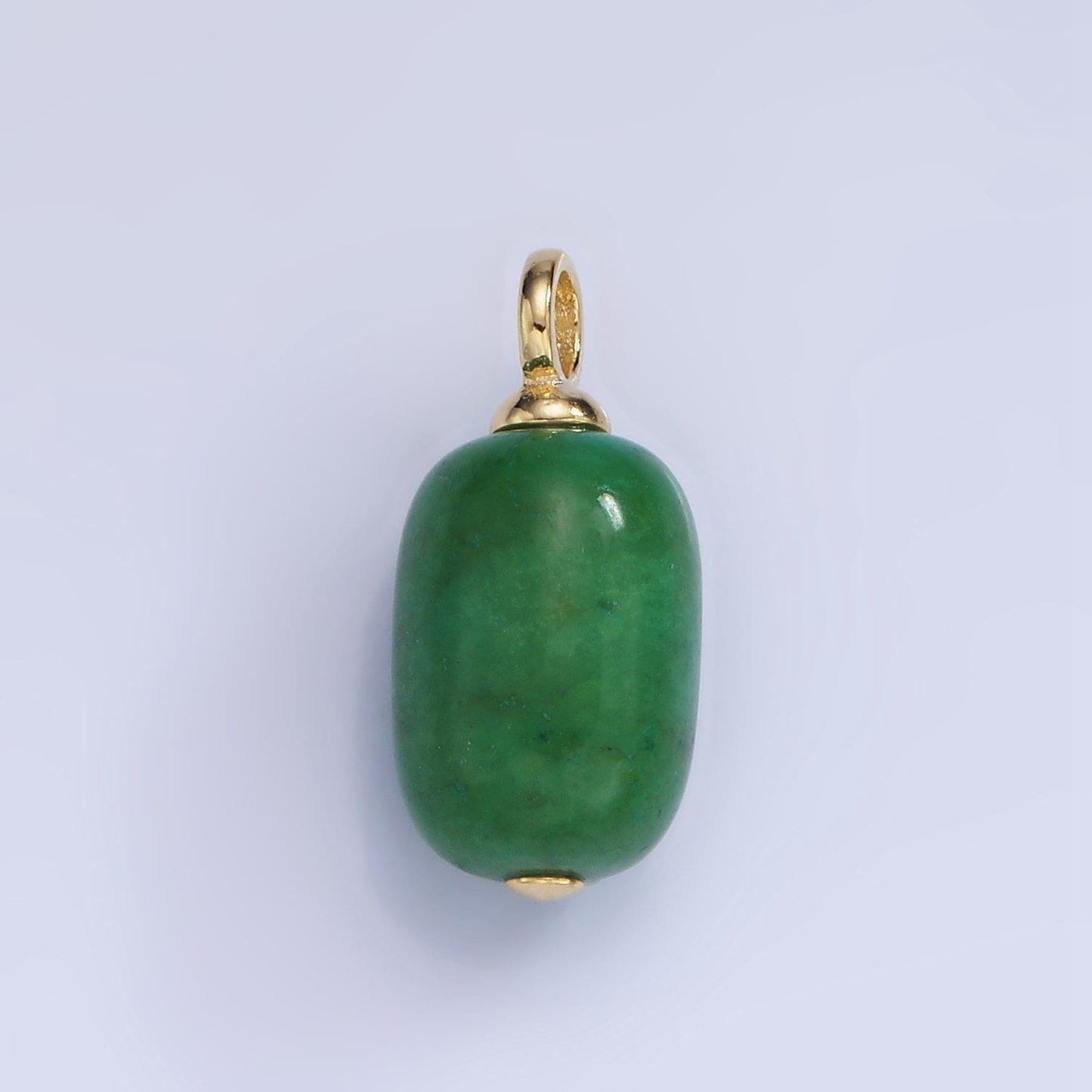 Dainty green jade tube cylinder beads pendant for necklace charm ag-711