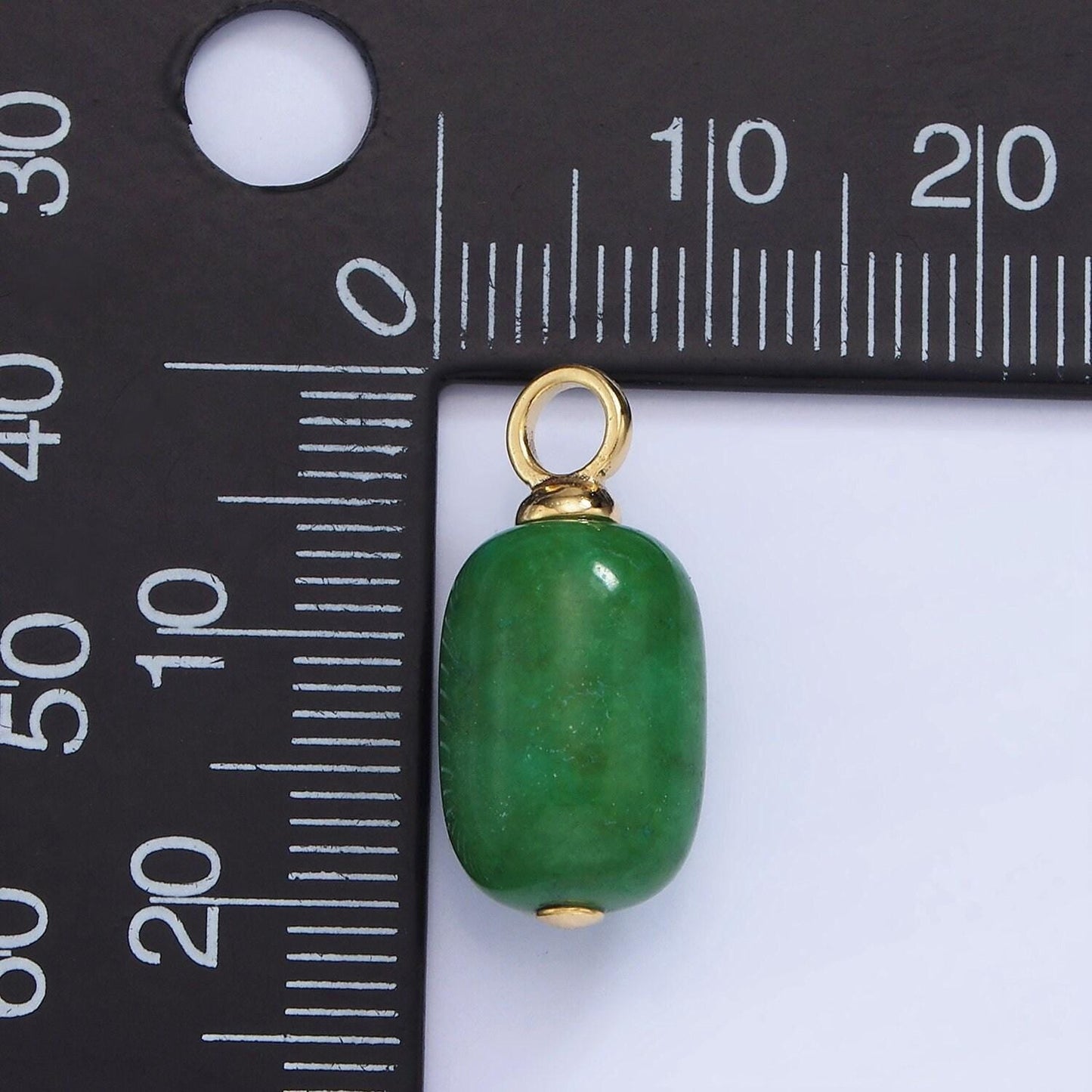 Dainty green jade tube cylinder beads pendant for necklace charm ag-711
