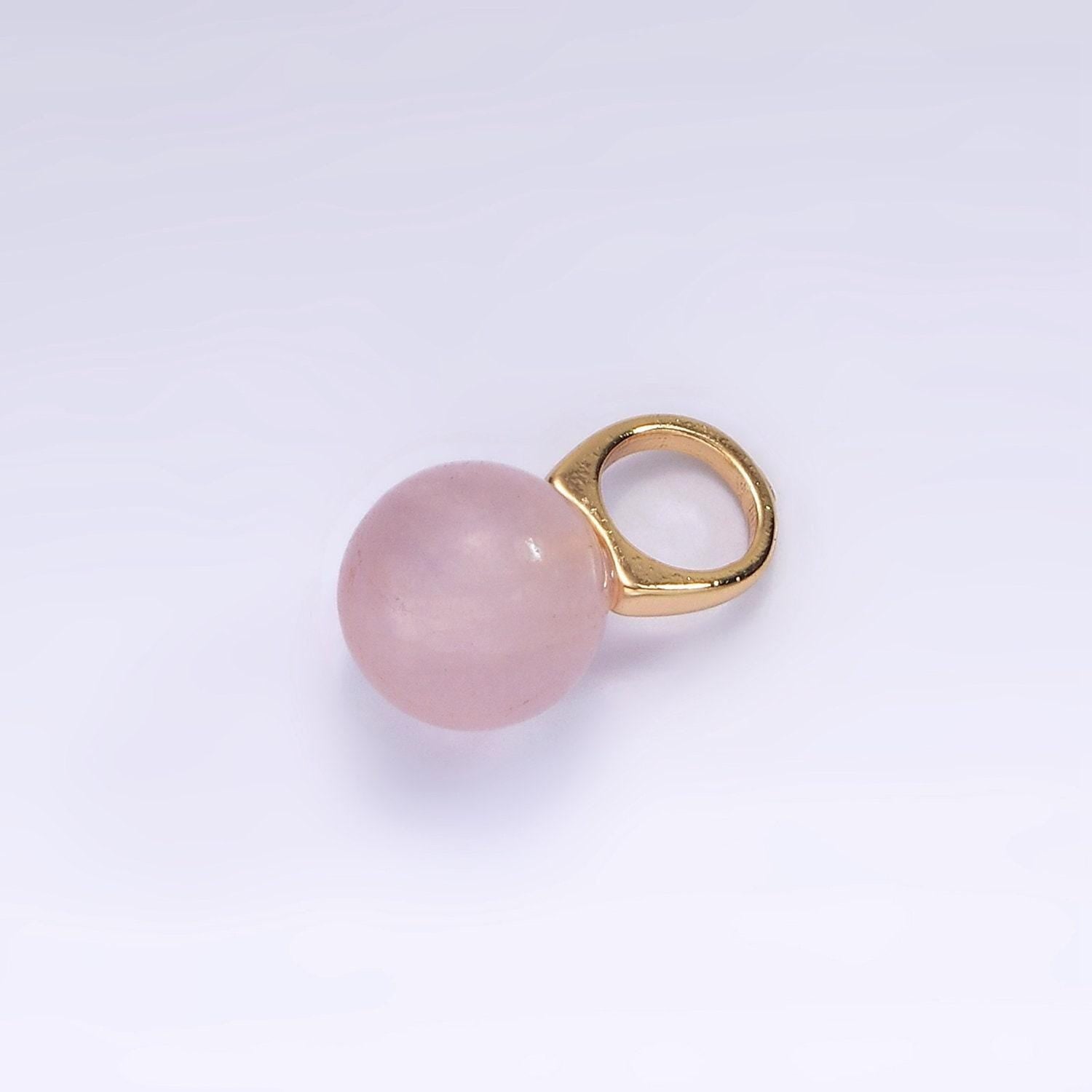 14k gold filled charm natural gemstone howlite amethyst rose quartz labradorite tiger eye round ball bail pendant | ag367