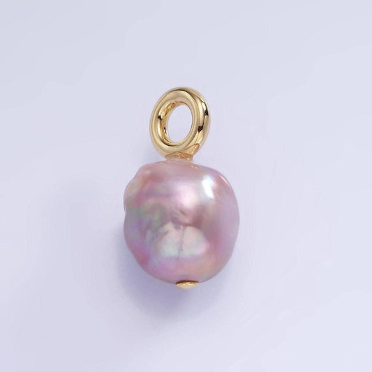 Beautiful mauve pink / purple oval baroque pear pearl charm teardrop genuine freshwater mermaid pearls pendant p1705