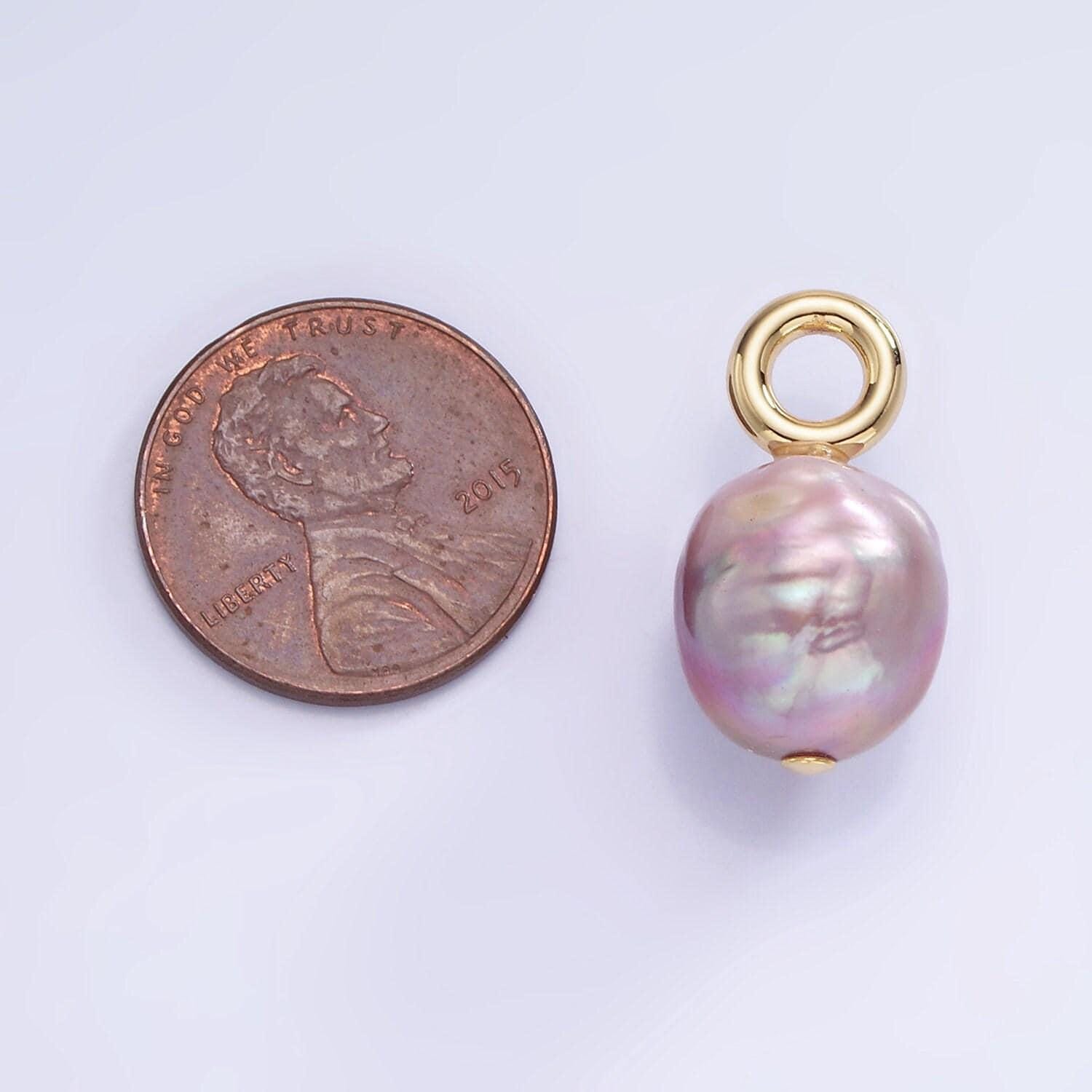 Beautiful mauve pink / purple oval baroque pear pearl charm teardrop genuine freshwater mermaid pearls pendant p1705