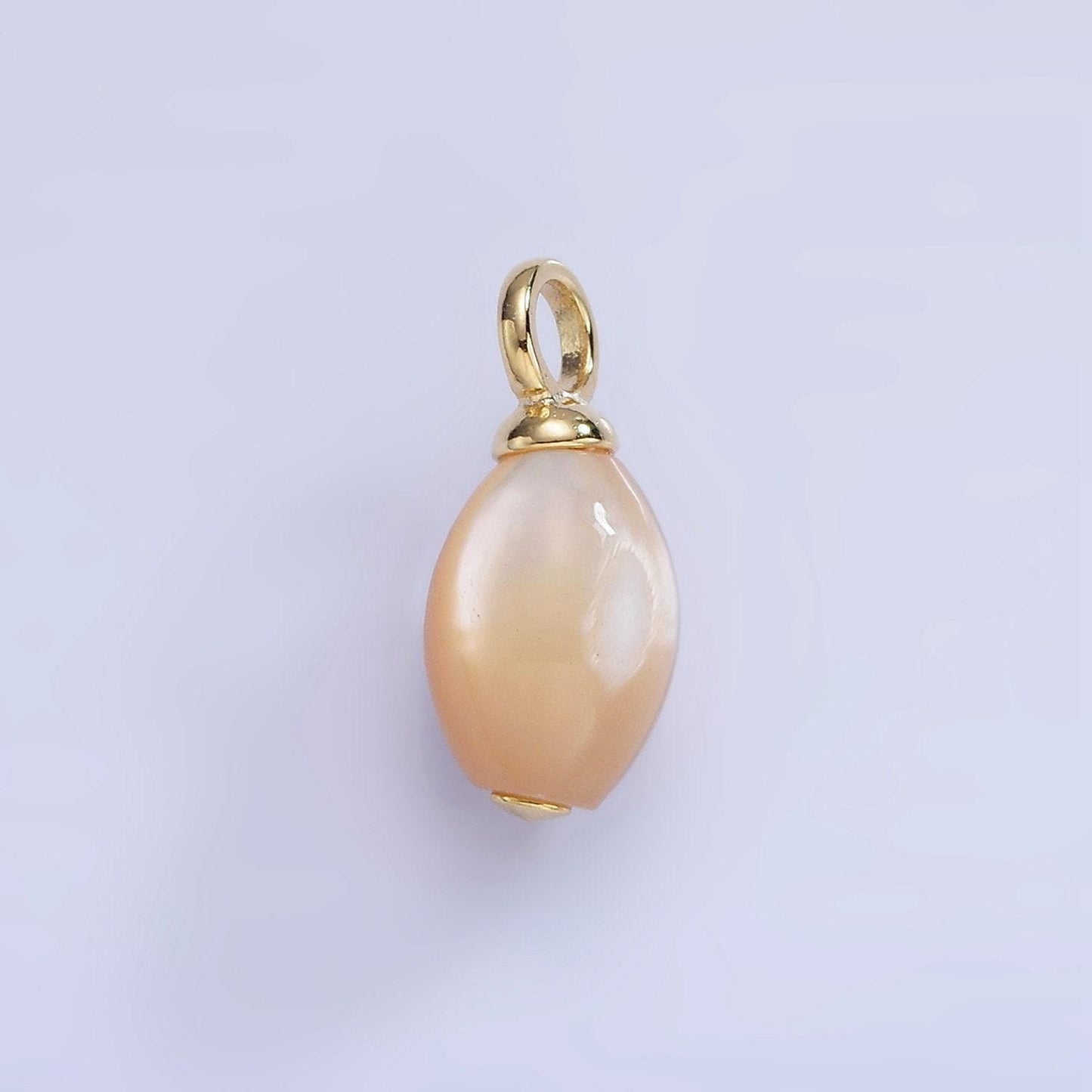 Beautiful mauve champagne white oval pear pearl charm teardrop genuine freshwater mermaid pearls pendant with big hole for charm p-1753