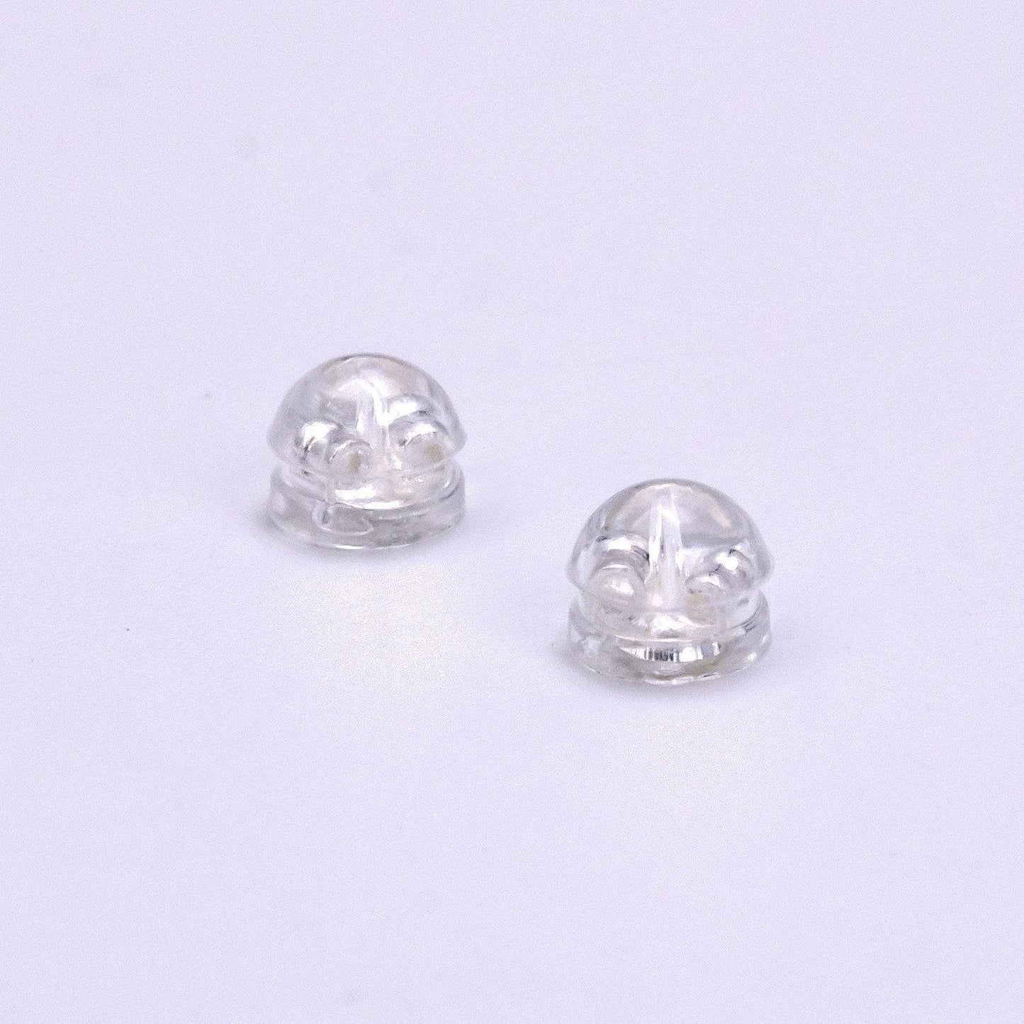 10 pair silicone backs earring stud back stoppers earring clutch padded mushroom safety grip backing hypoallergenic gold / silver tone z621
